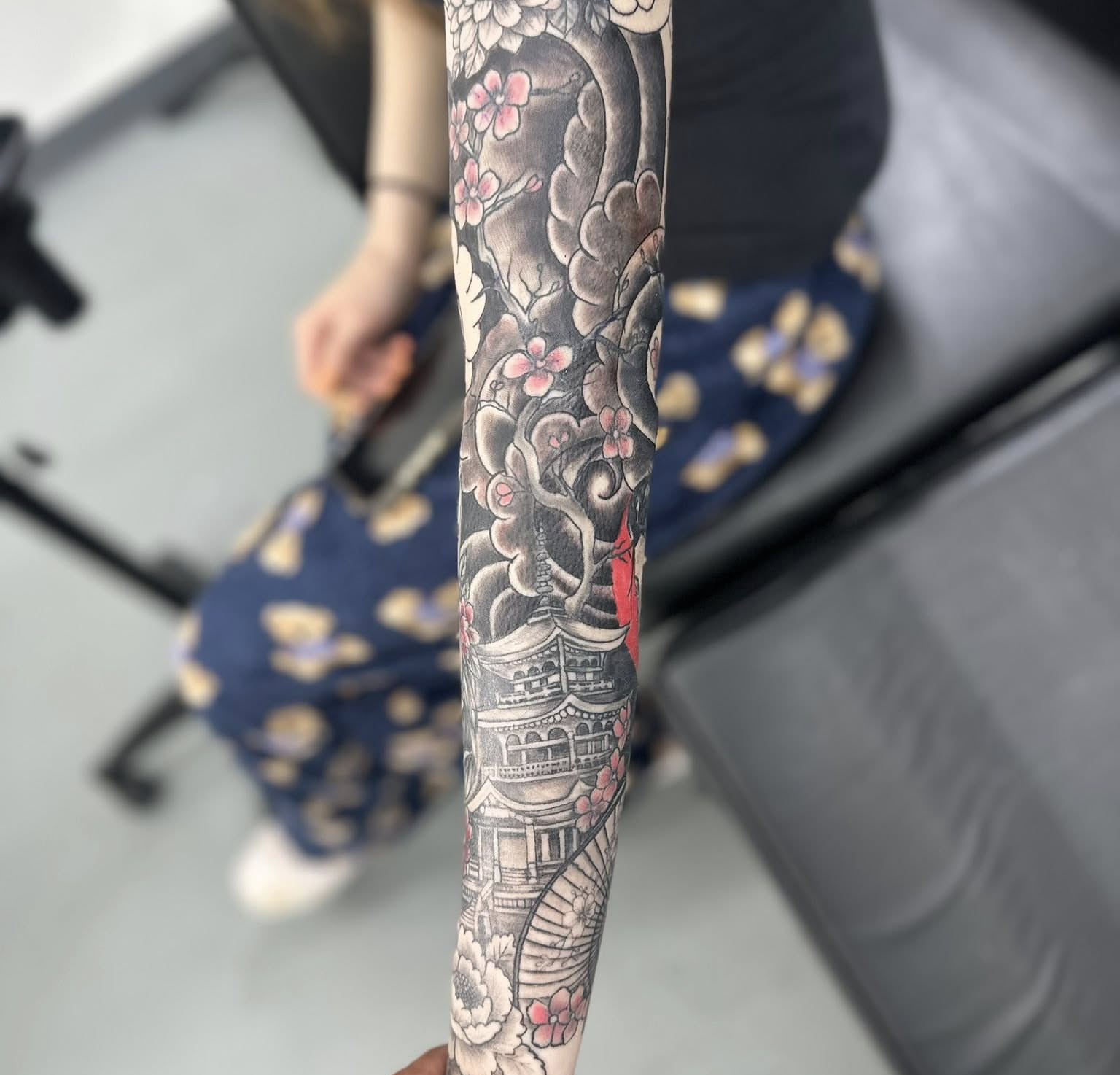 Cherry blossom tree japanese irezumi tattoo on the forearm by Brian Lambert