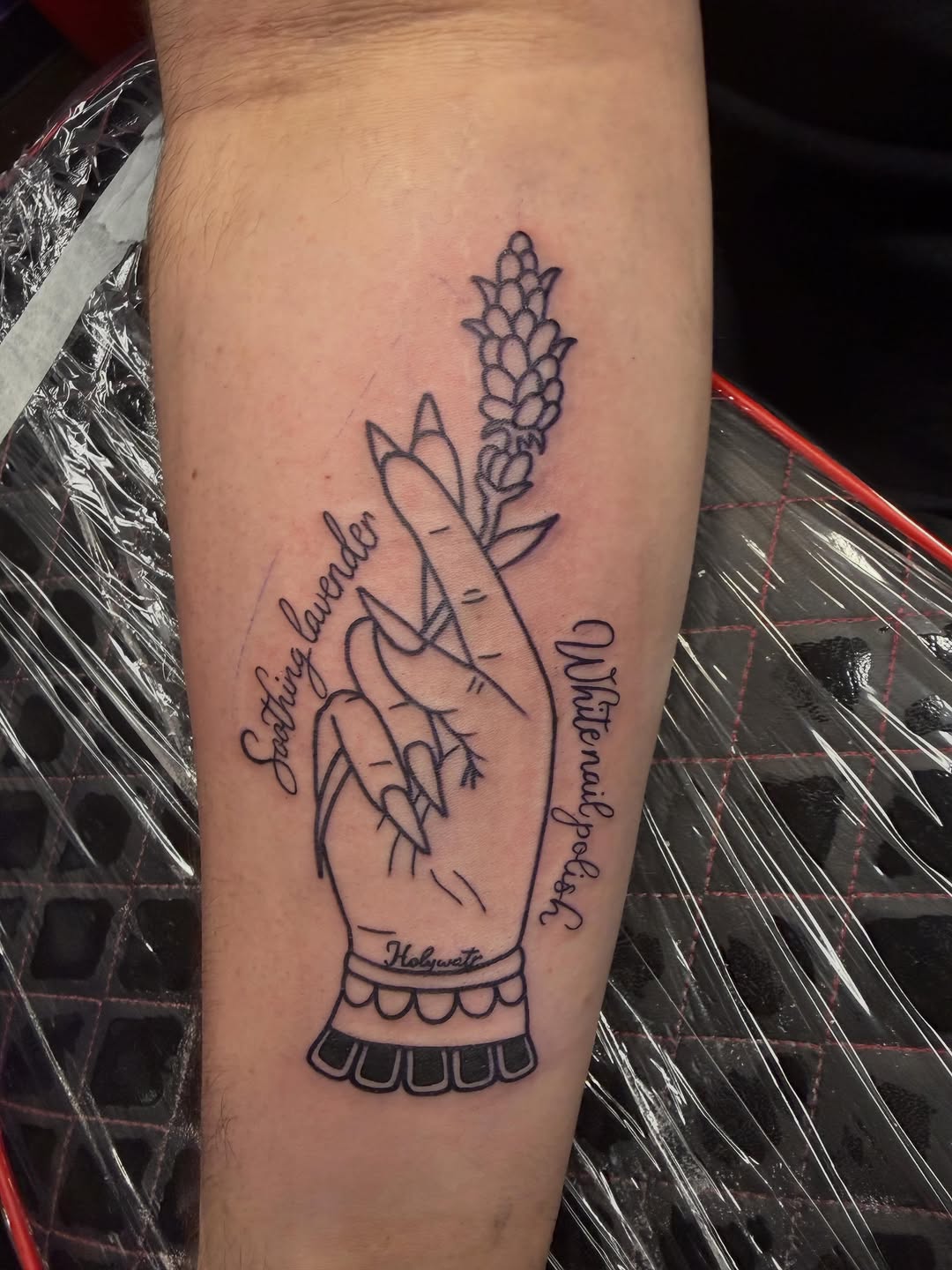 Tattoo by @dr3wmat1c_tattoos โ lettering_script, fine_line