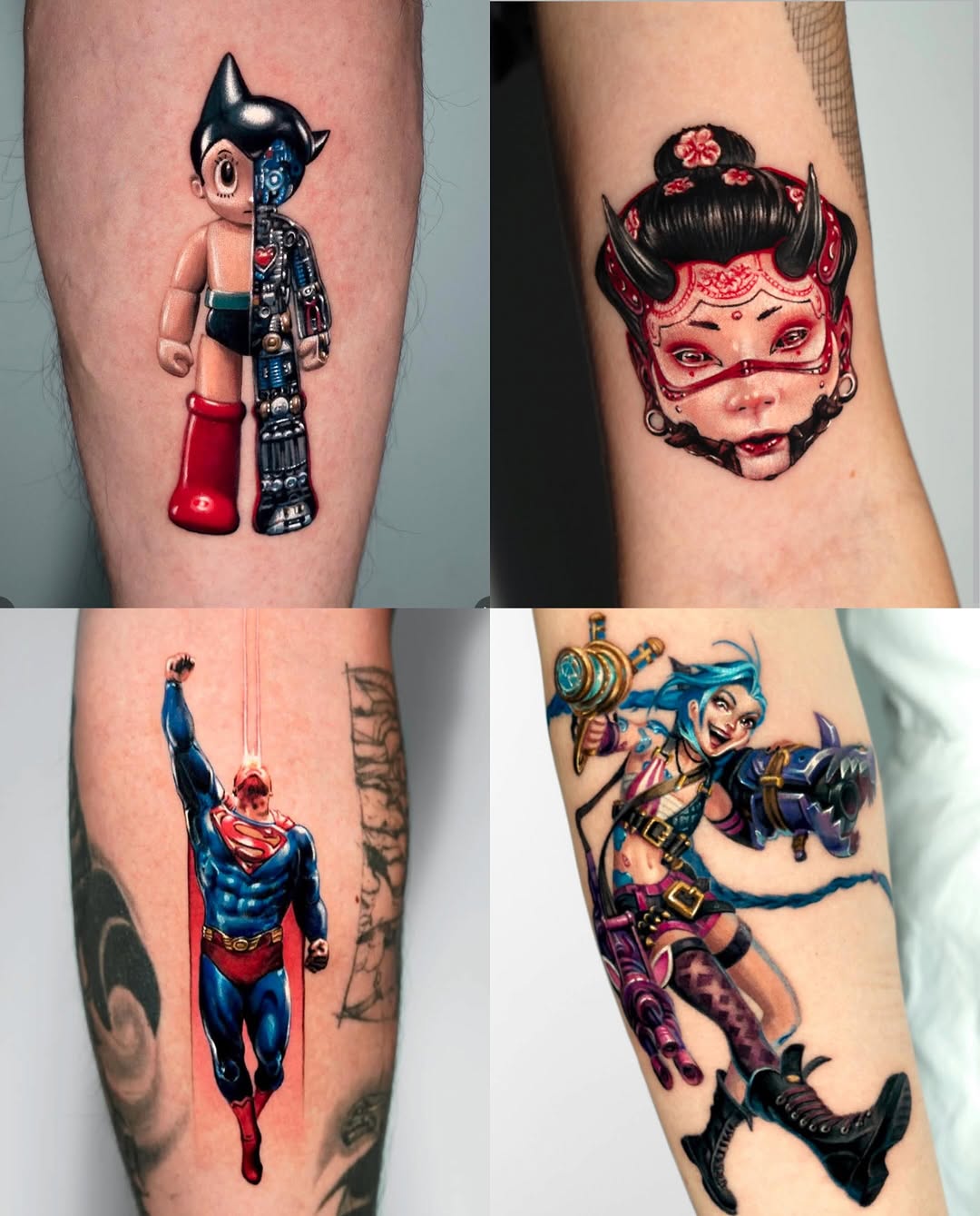 Astro Boy half robot watercolor tattoo on the forearm by Tattooist HARRY COLOR