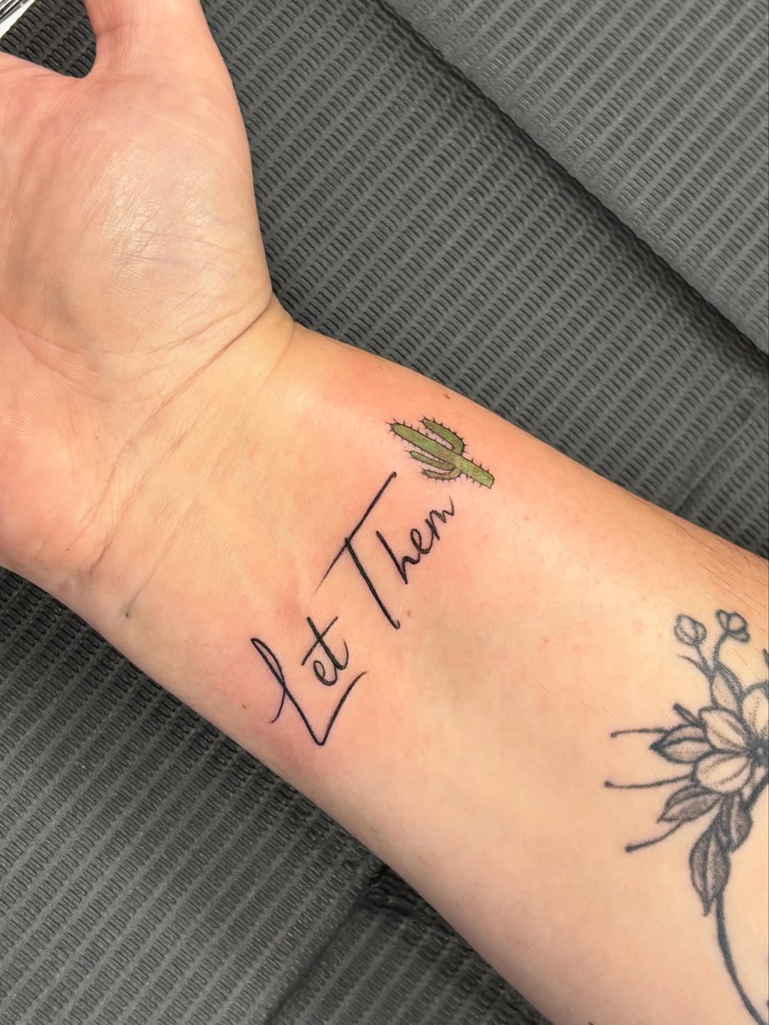 Tattoo by @jennyyyyflores โ lettering_script, fine_line