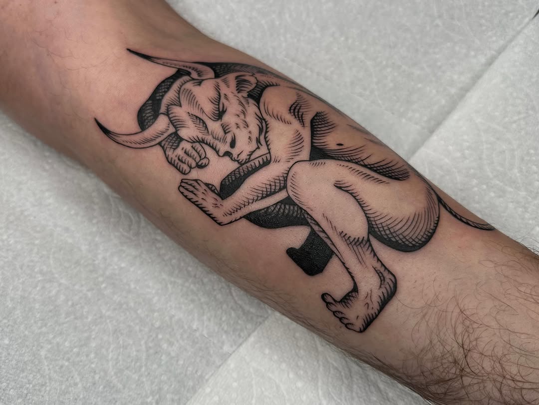 Tattoo by @fatalkatietattoo — black_and_grey, illustrative