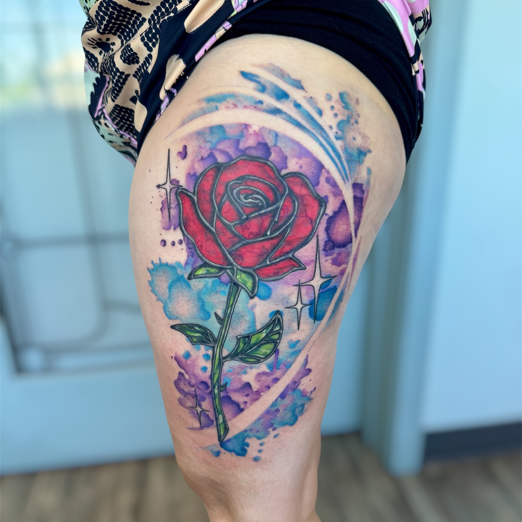 Tattoo by @disnerdtattoo — watercolor