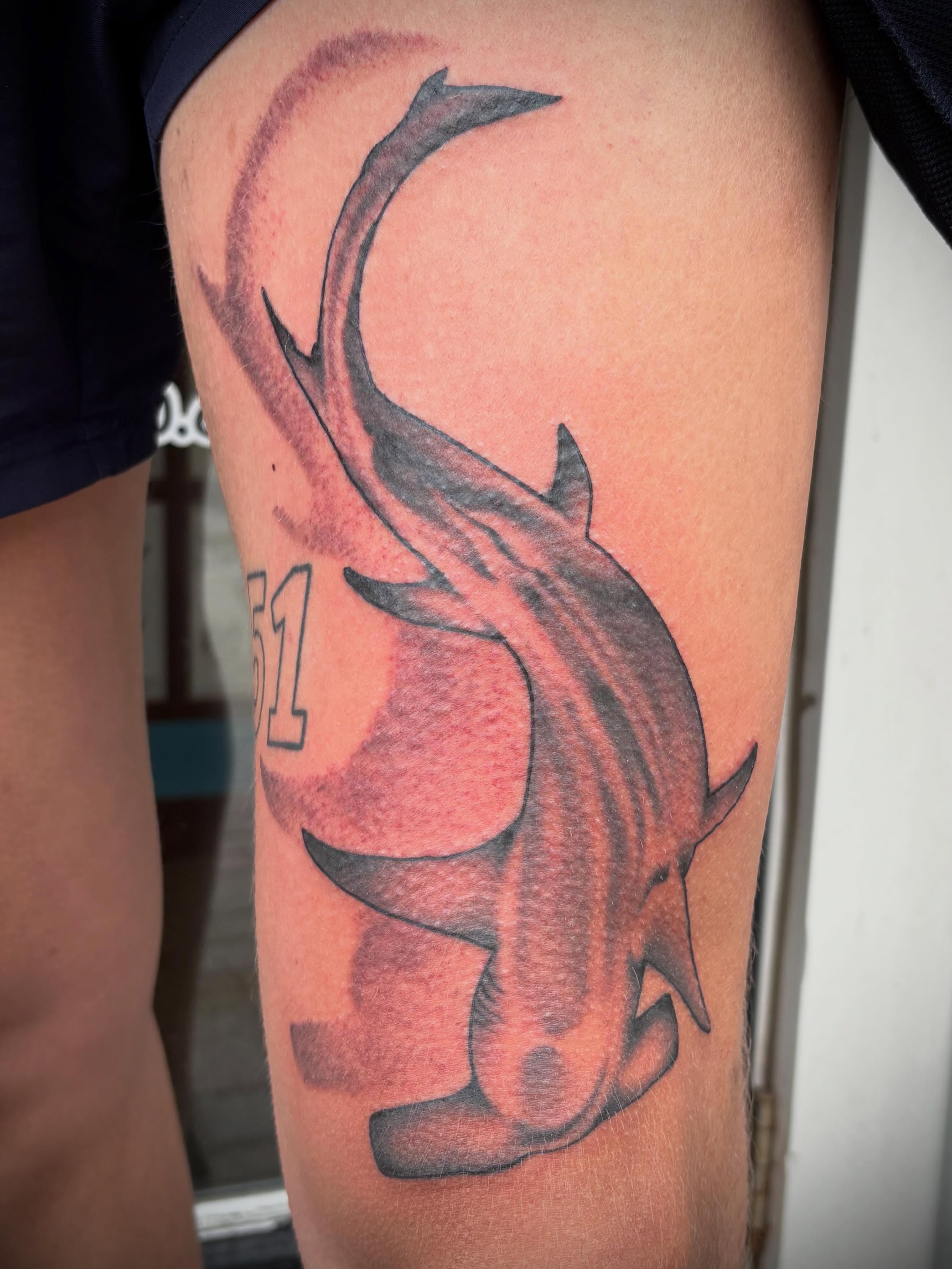 Tattoo by @hardcorn77 — black_and_grey