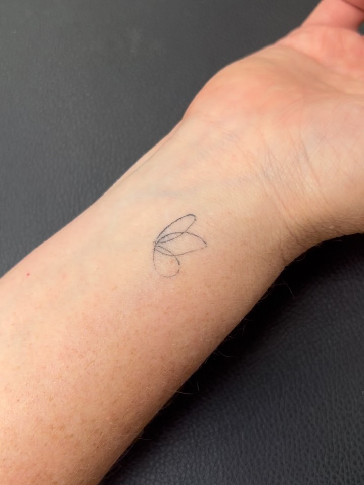 Abstract symbol minimalist tattoo on the forearm by Vanessa ♡ UTAH FINE LINE TATTOO + LIP BLUSH