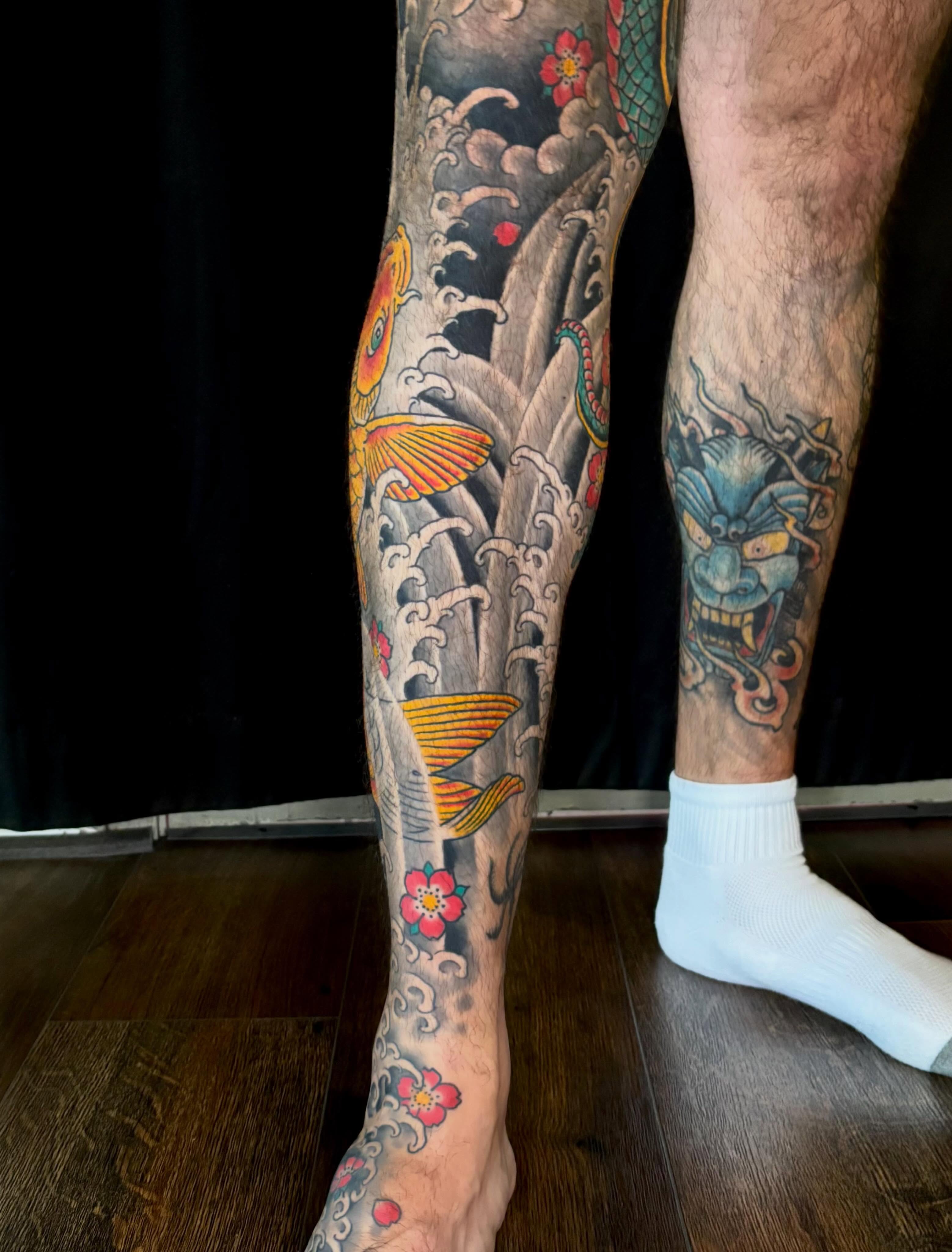 Tattoo by @elijahcole — japanese_irezumi, dotwork