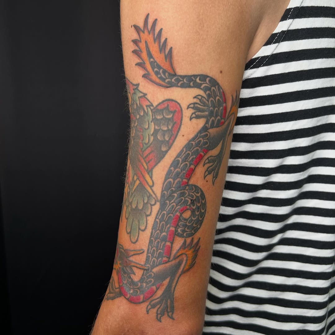 Tattoo by @bhoneybuns — japanese_irezumi, american_traditional
