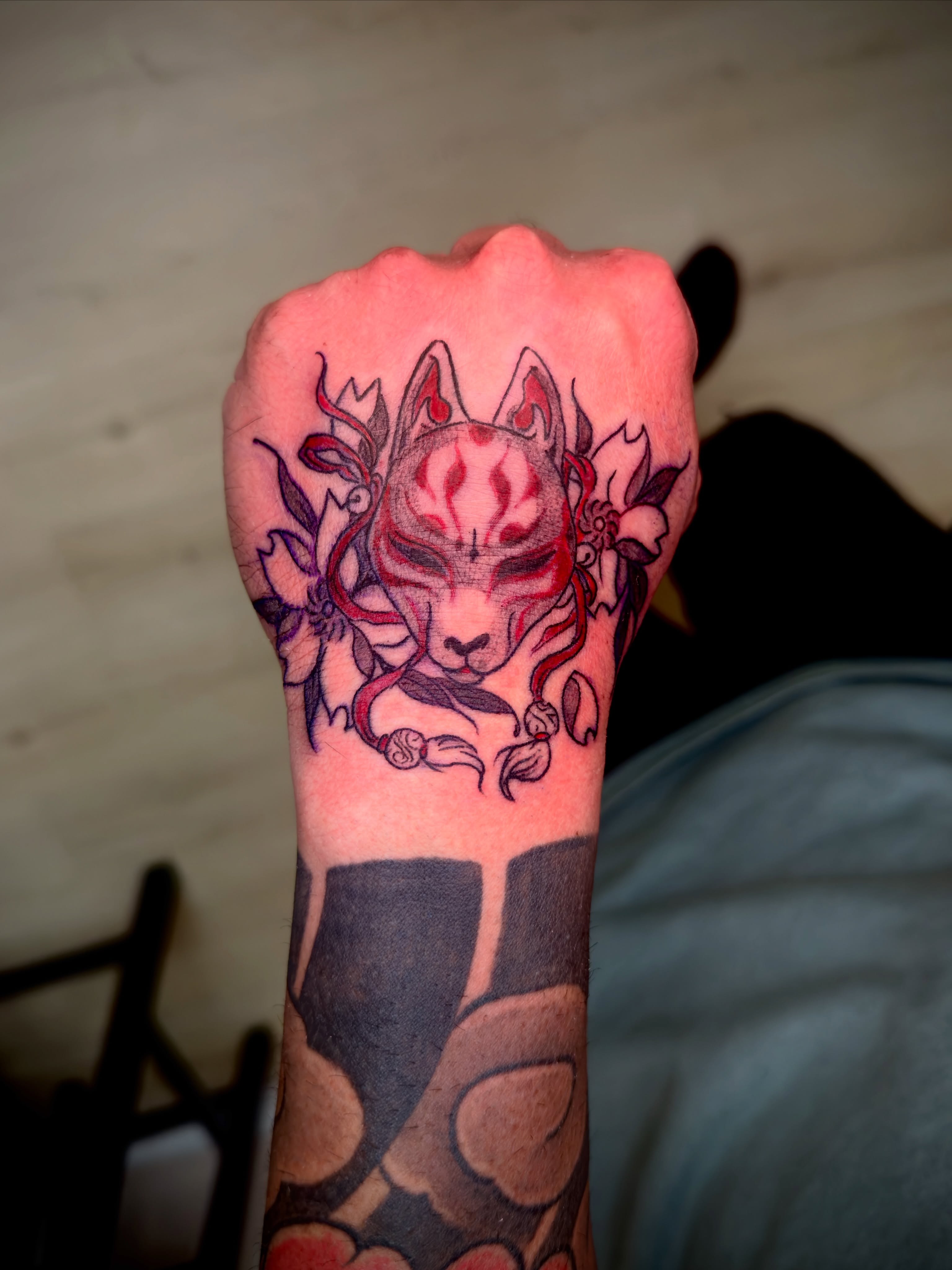 Fox new school tattoo on the forearm by Caloy Obra