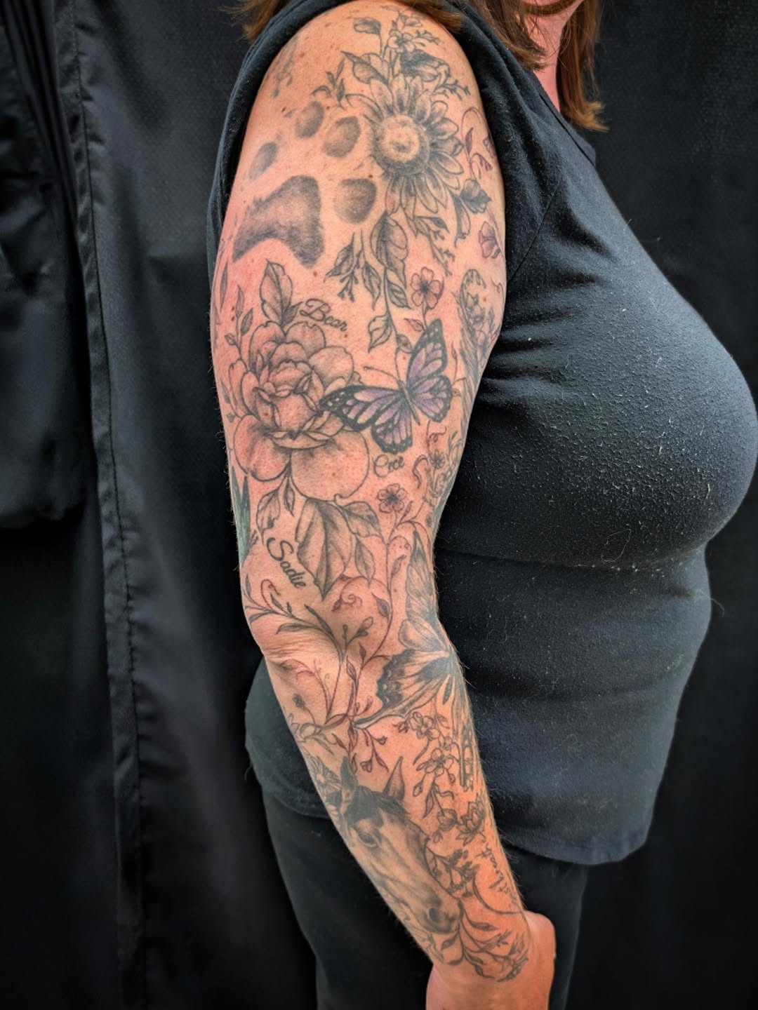 Tattoo by @yourferalfriend — black_and_grey, realism