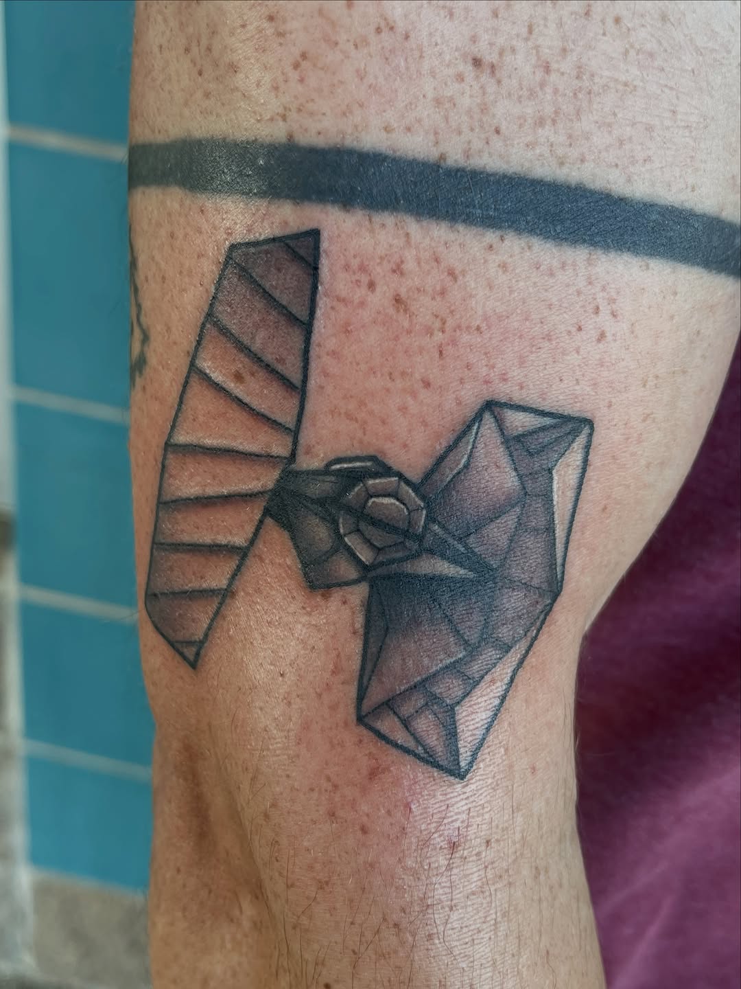 Tattoo by @sparks_electrictattooing — geometric, black_and_grey