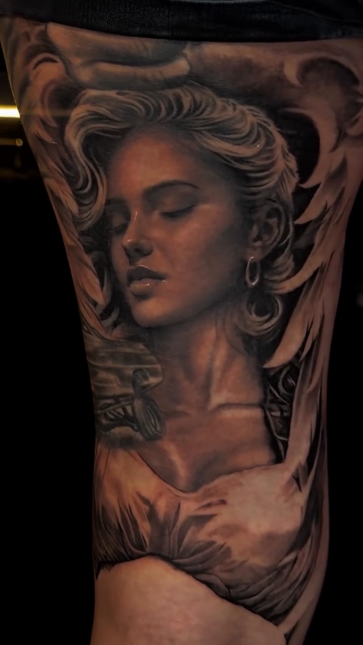 Tattoo by @salazar_ink — realism, black_and_grey