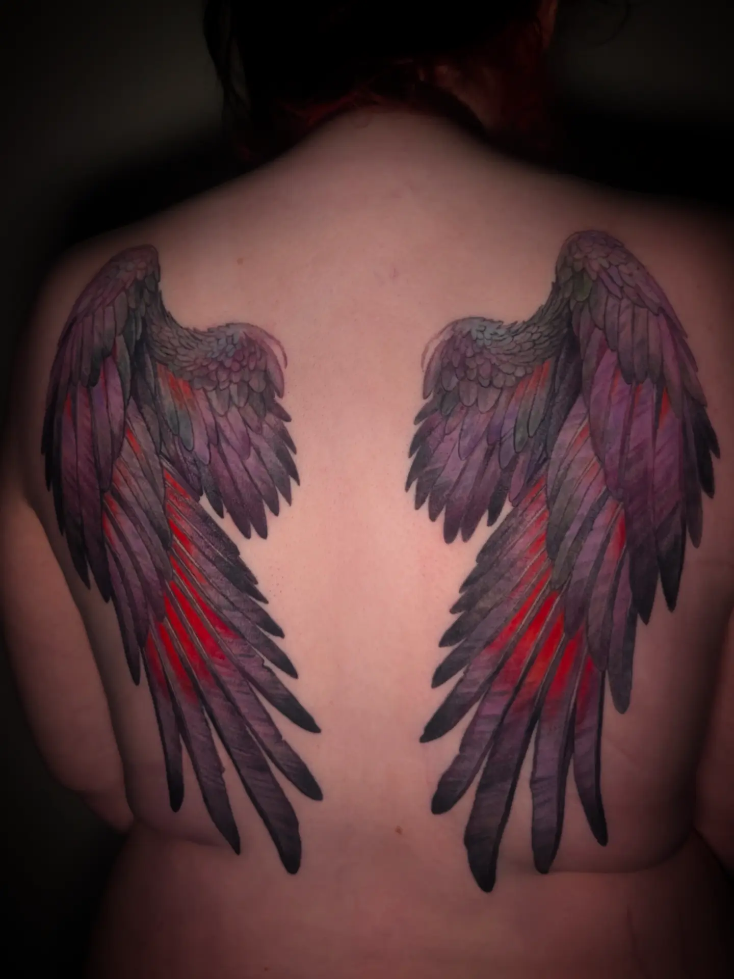 Wings realism tattoo on the back by 💎 Neon