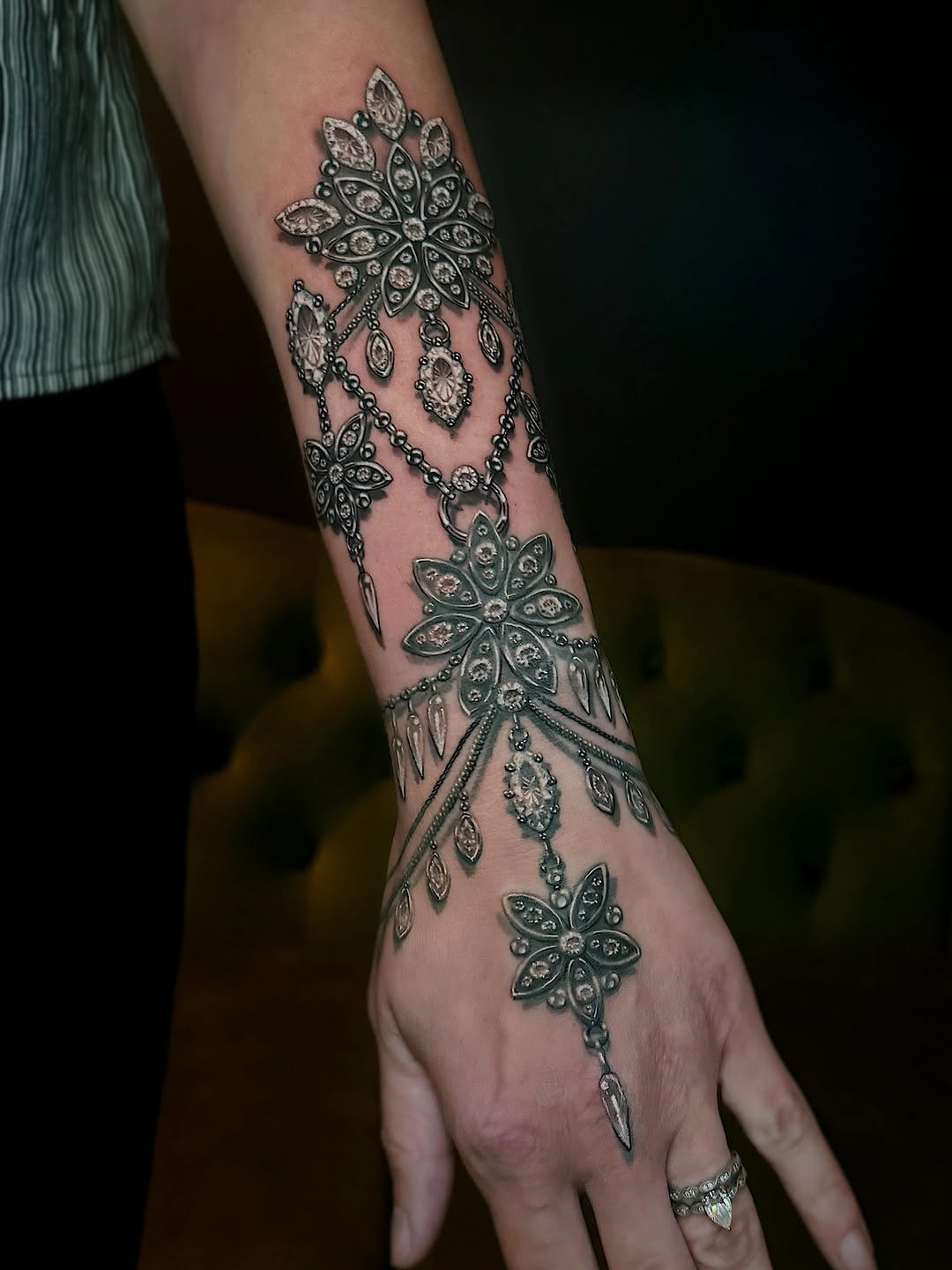 Tattoo by @amberstrangetattoos โ realism, ornamental