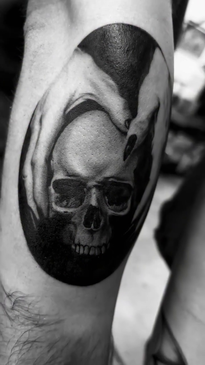 Tattoo by @ryan_tattoos_ — black_and_grey, realism