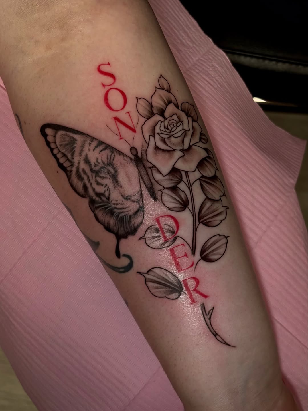 Tattoo by @babylon.tattoos — realism, lettering_script