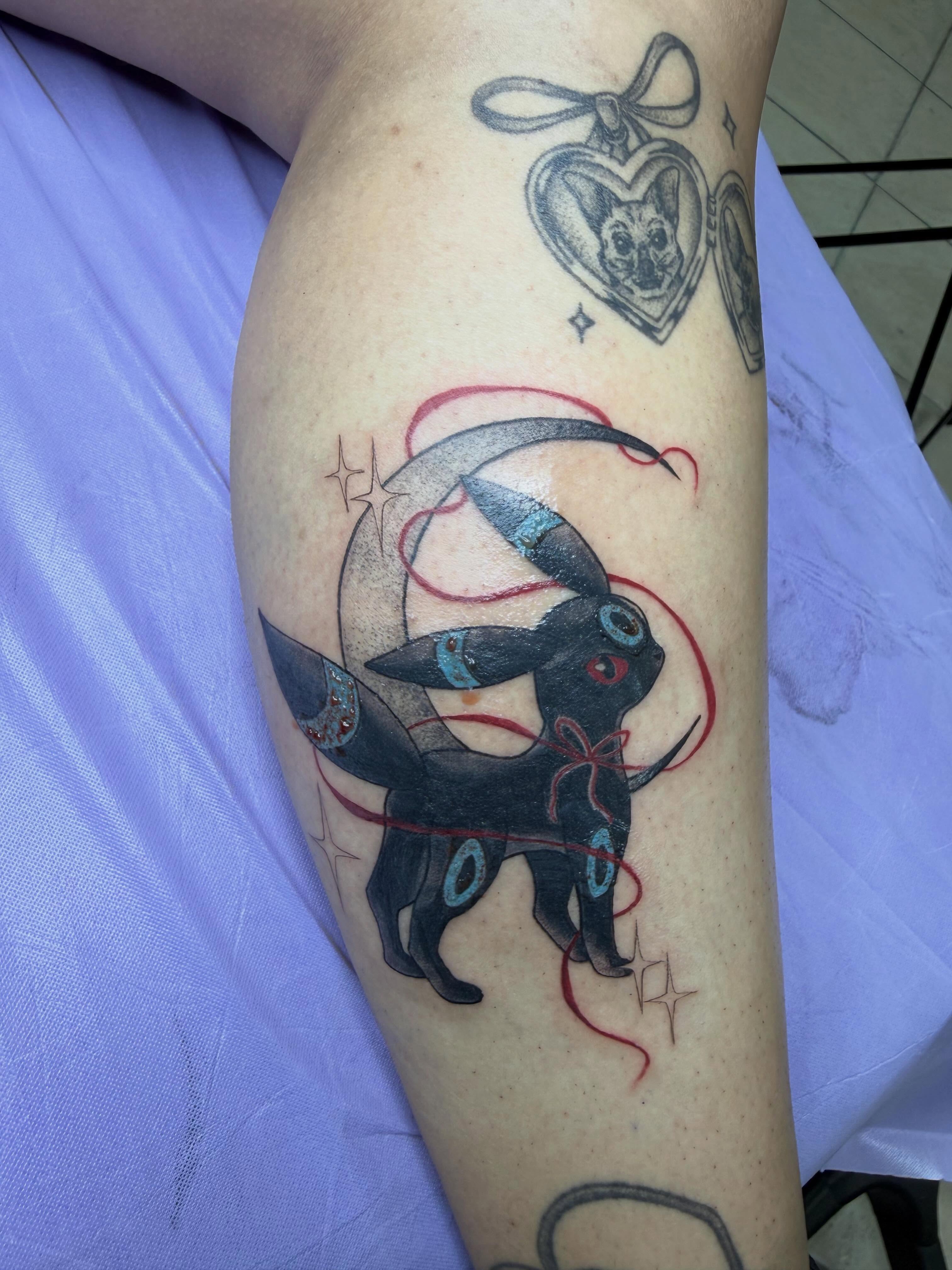 Tattoo by @azarathtattoos — dotwork, anime