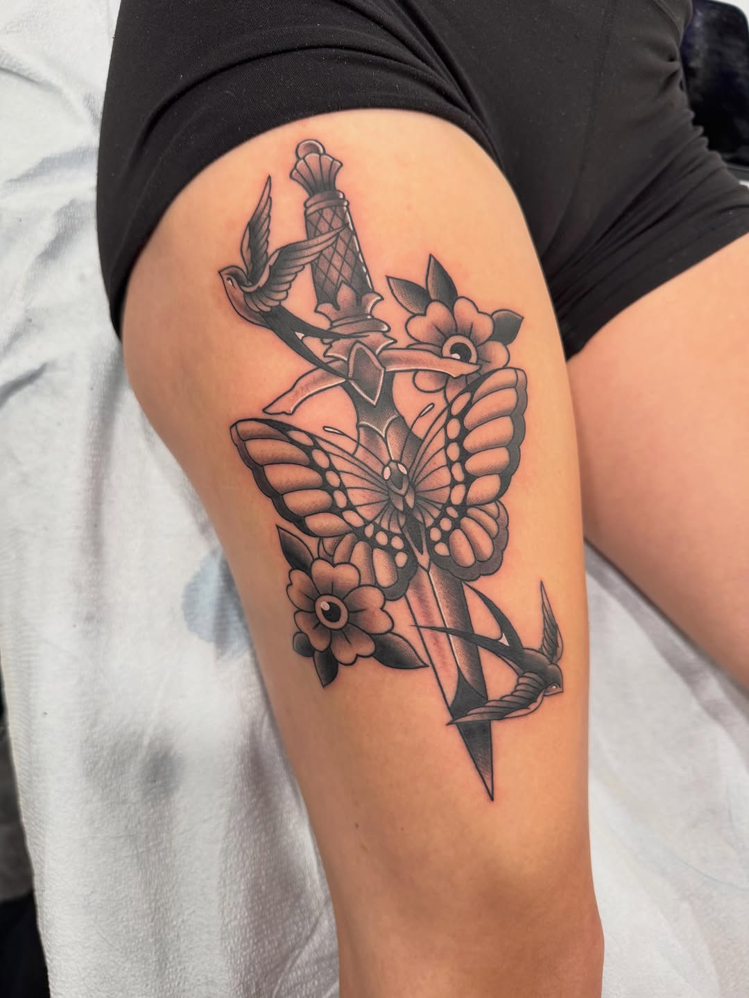 Tattoo by @jay13espinoza โ american_traditional, black_and_grey