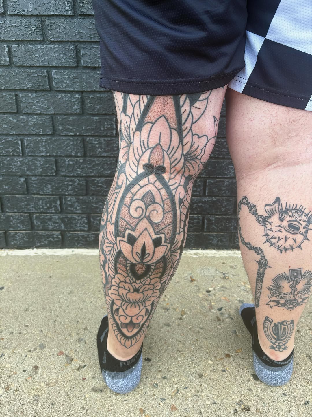 Tattoo by @flores_tattoosss — black_and_grey, ornamental