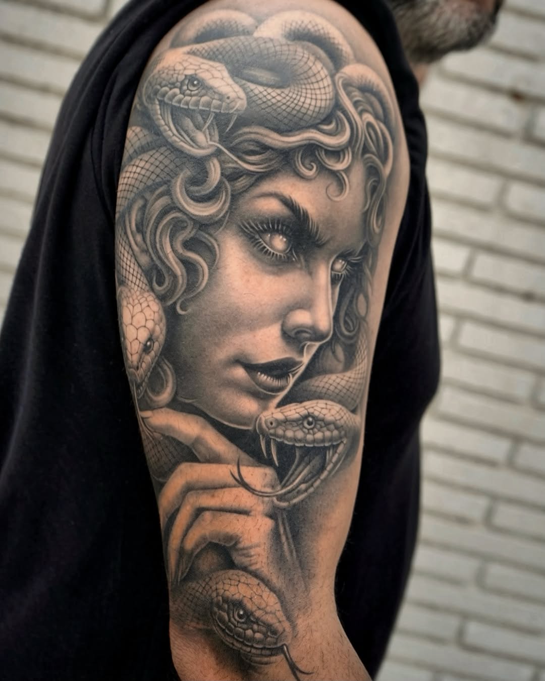 Tattoo by @anareyestattoos โ realism, black_and_grey