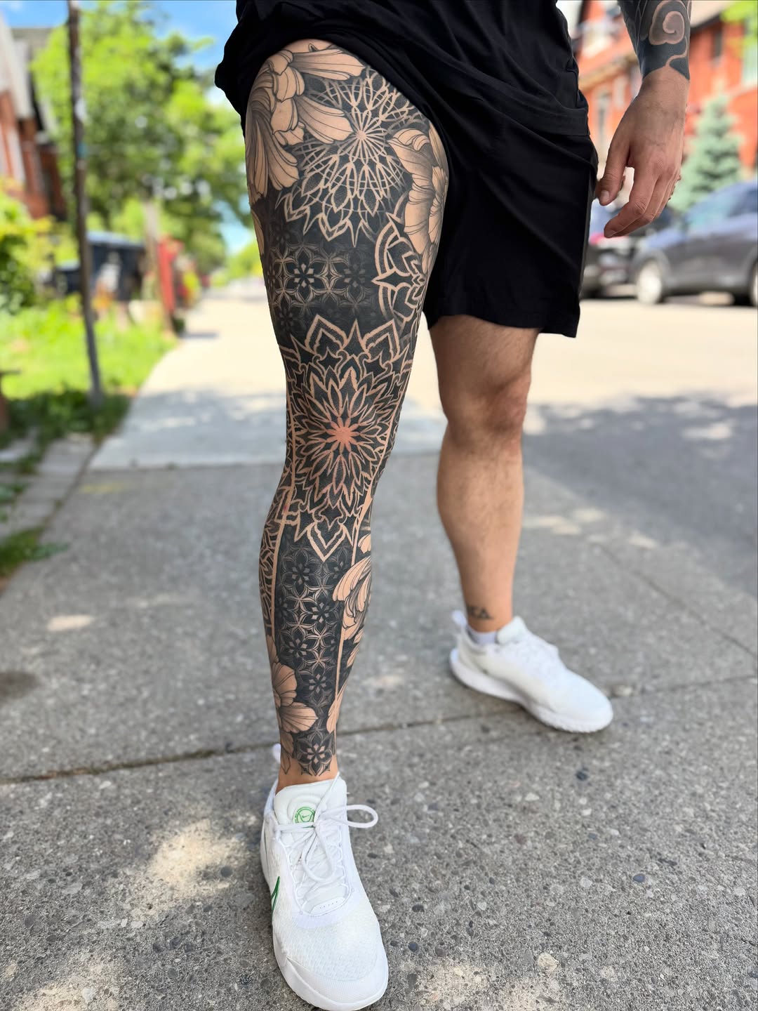 Tattoo by @fleur.tattoos — geometric, black_and_grey