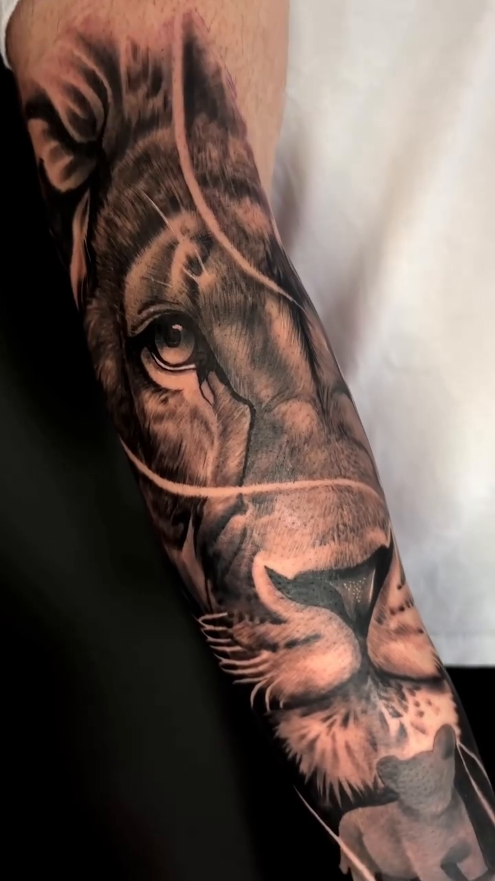 Tattoo by @harveyztattooz — realism, black_and_grey
