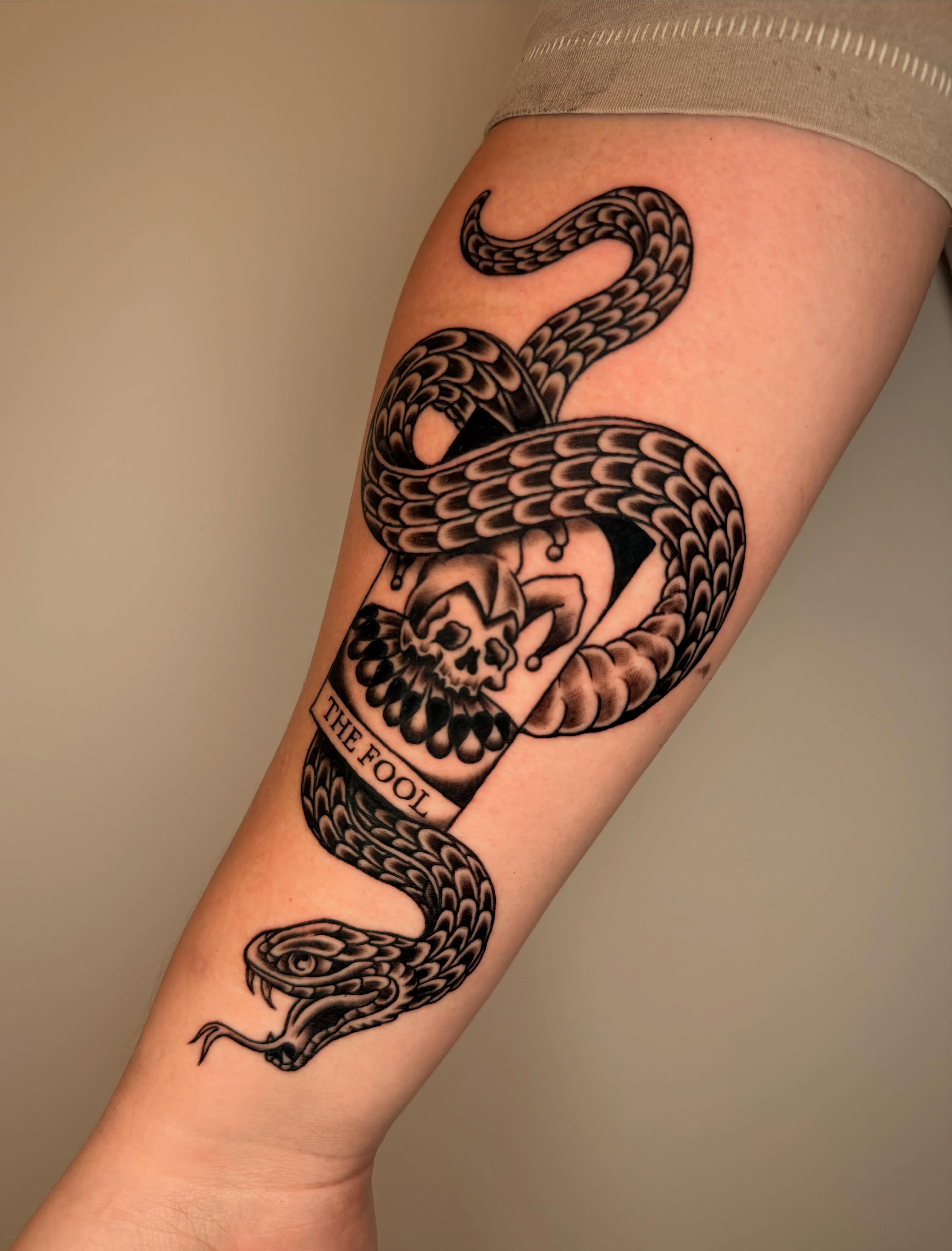 Tattoo by @stebie_inks — black_and_grey