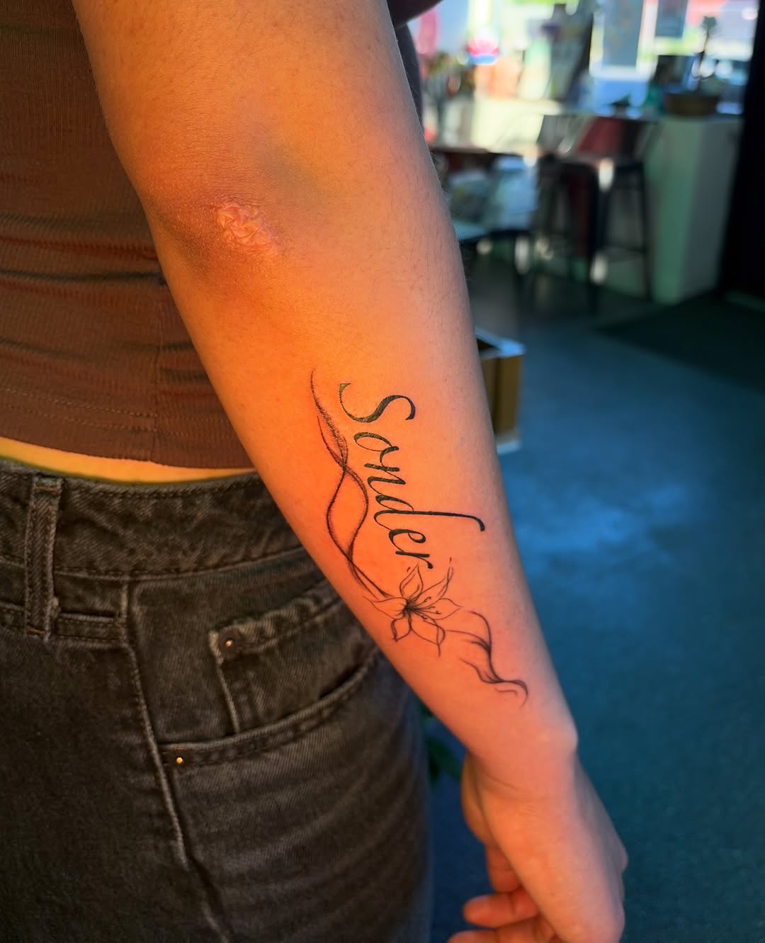 Tattoo by @done_by_dani222 — lettering_script, fine_line