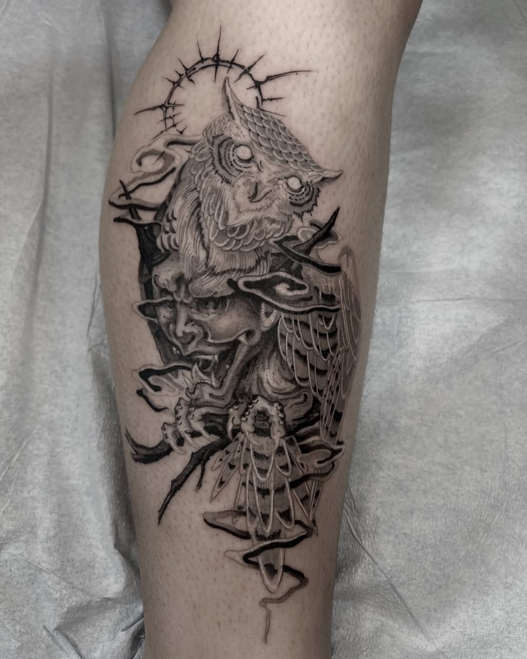 Tattoo by @amorfirme — black_and_grey, realism
