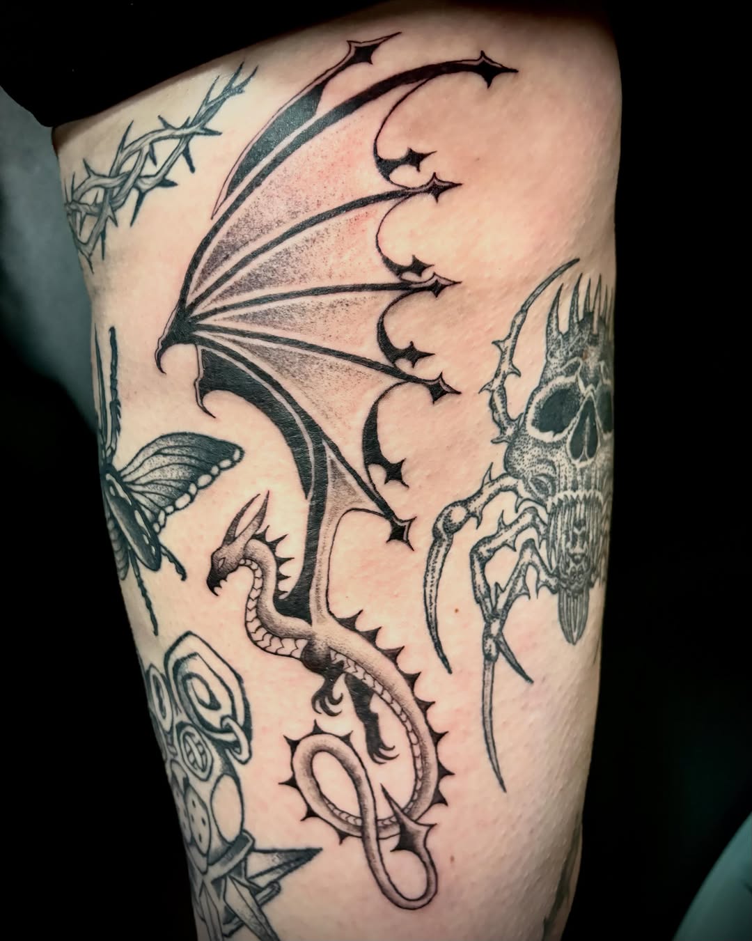 Tattoo by @abbyruoktattoo — black_and_grey, dark_realism