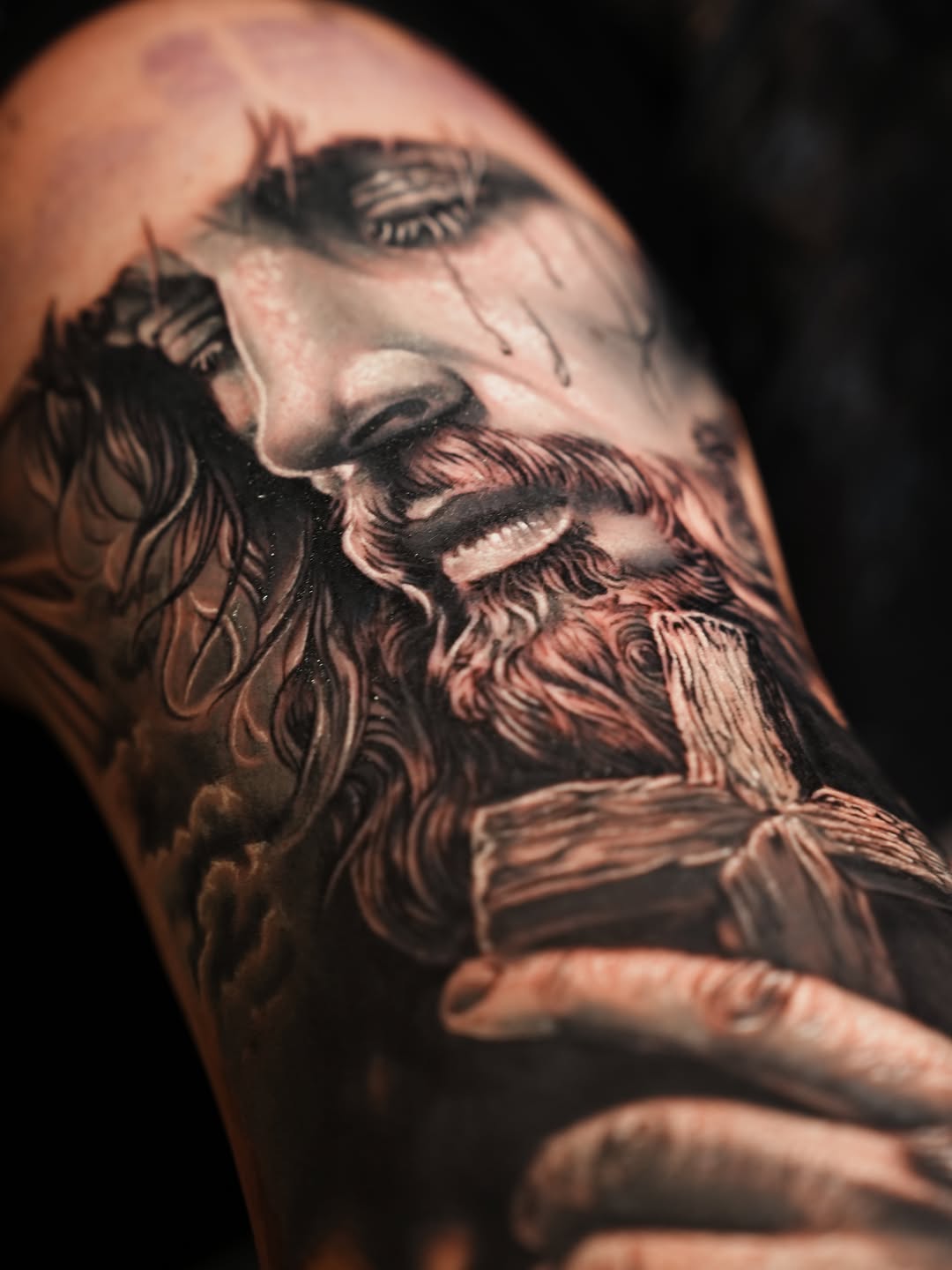 Tattoo by @j2k_tattoo_ — realism, black_and_grey
