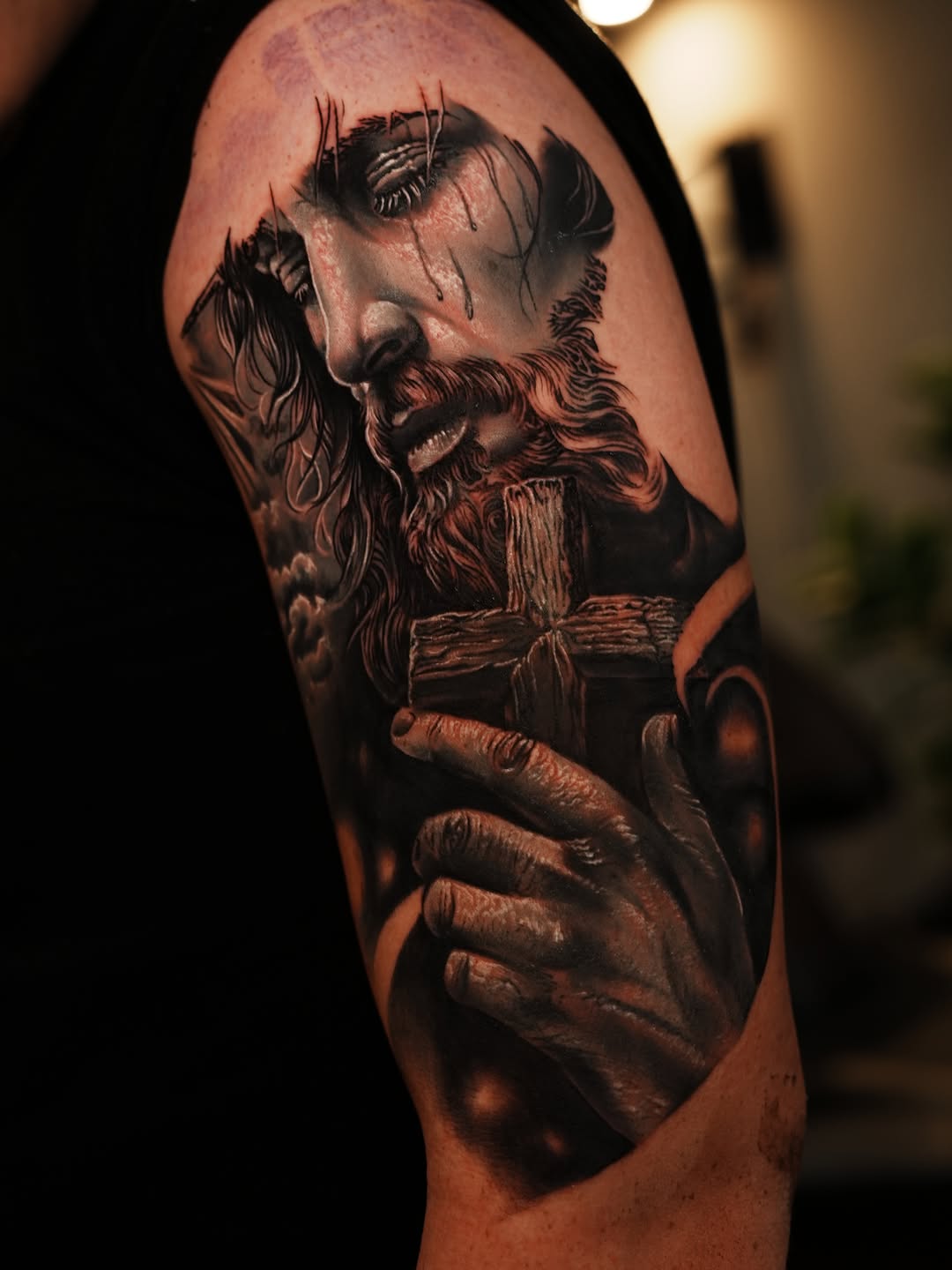 Tattoo by @j2k_tattoo_ — realism, black_and_grey