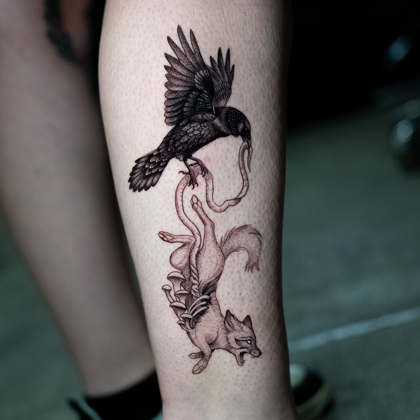 Tattoo by @inkdrunkjorden โ dark_realism, dotwork