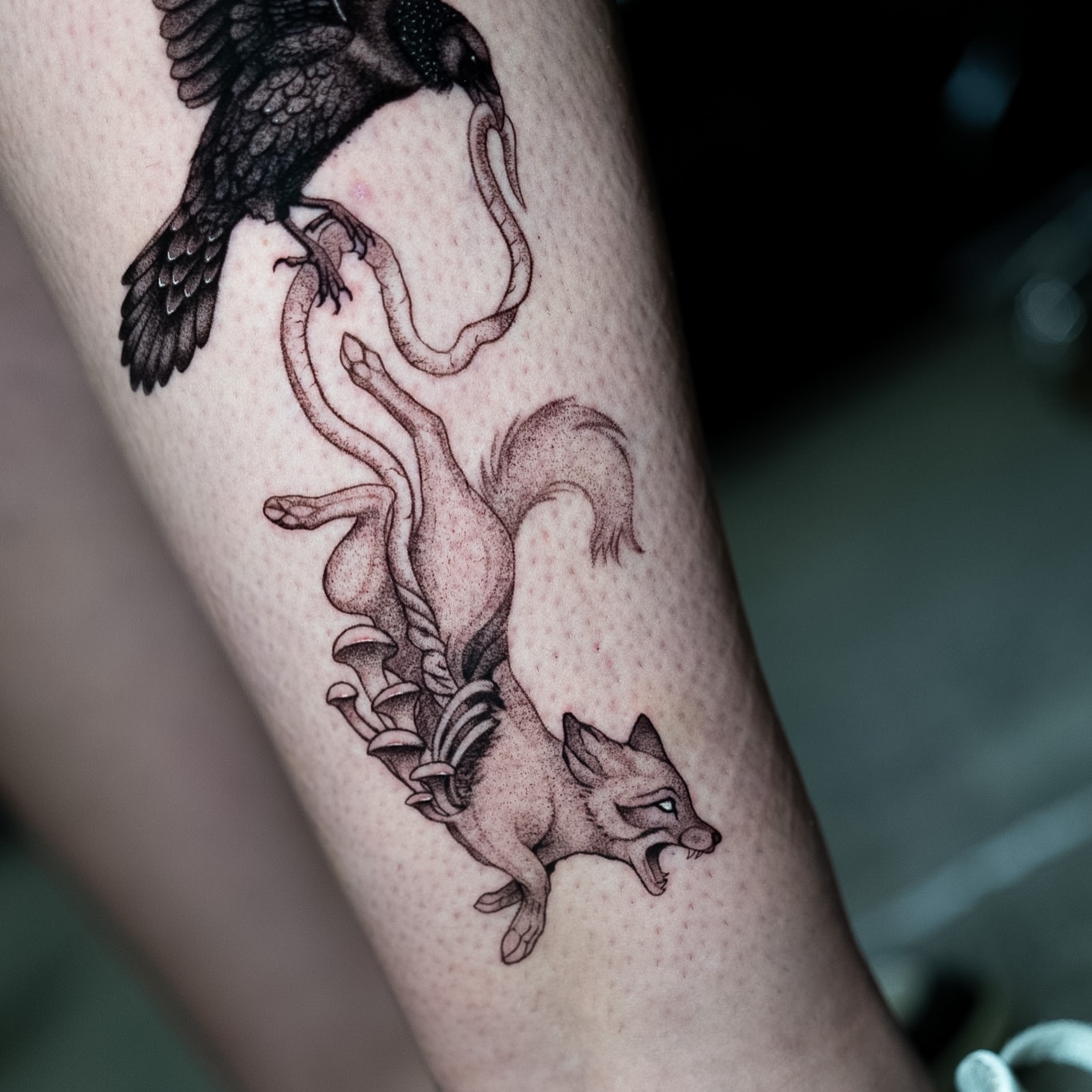 Tattoo by @inkdrunkjorden โ dotwork, dark_realism