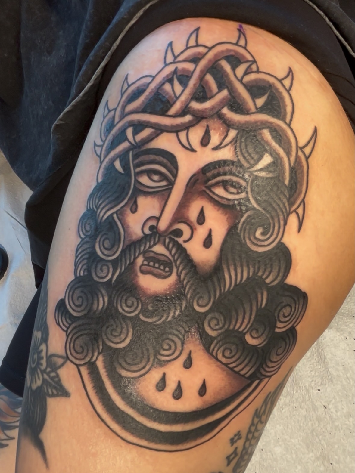 Tattoo by @jeffslacktattoo — black_and_grey, realism