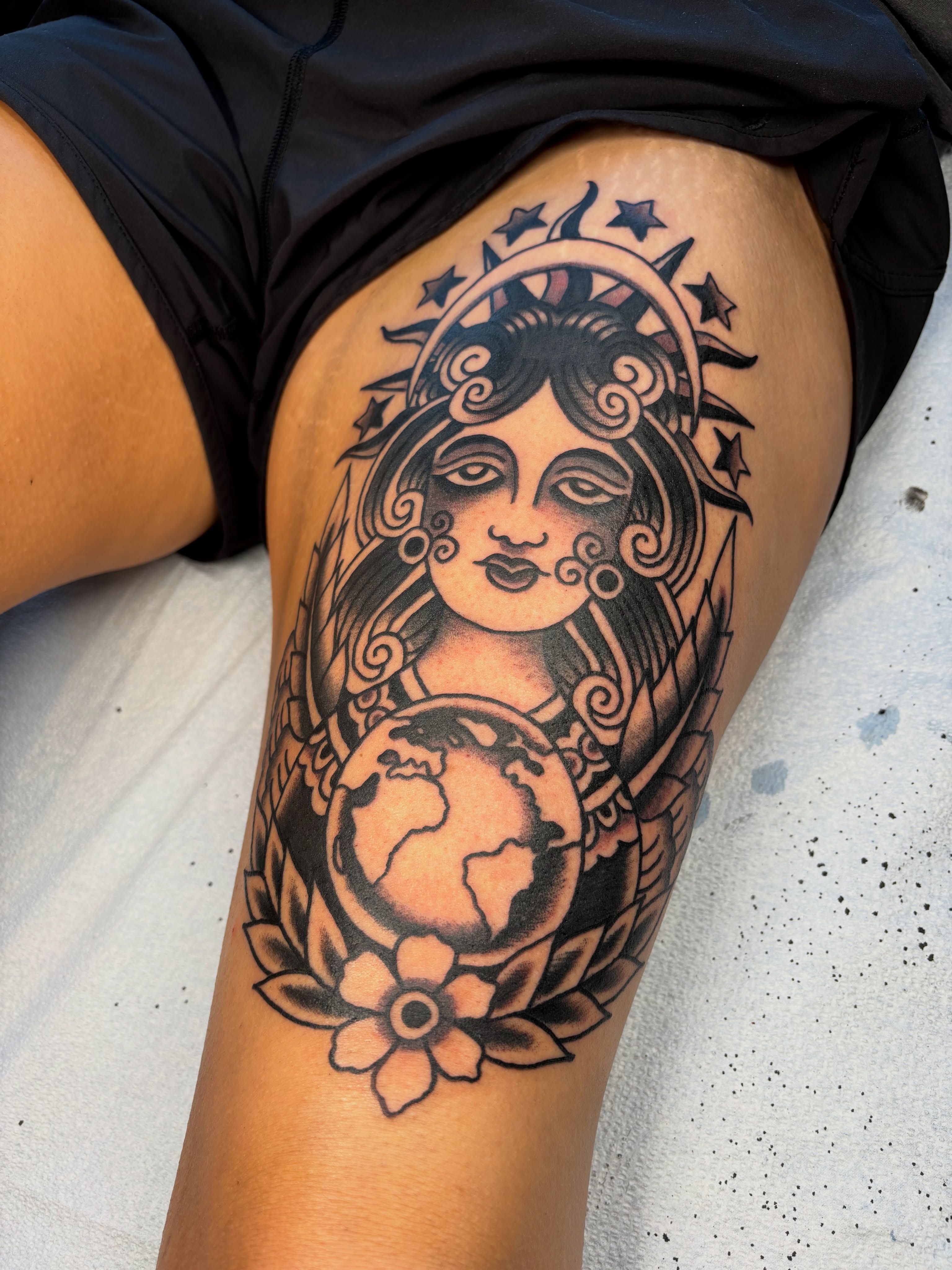 Tattoo by @jeffslacktattoo — american_traditional, black_and_grey