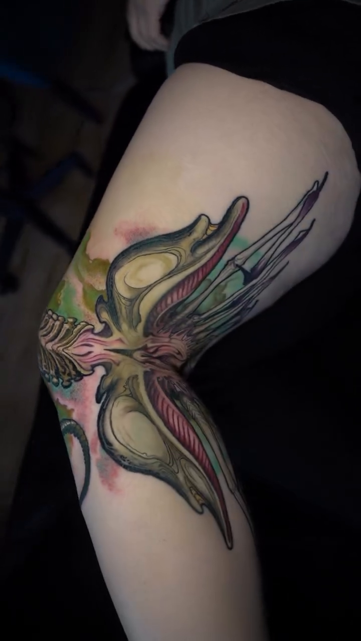Tattoo by @darlgnau — dark_realism, trash_polka
