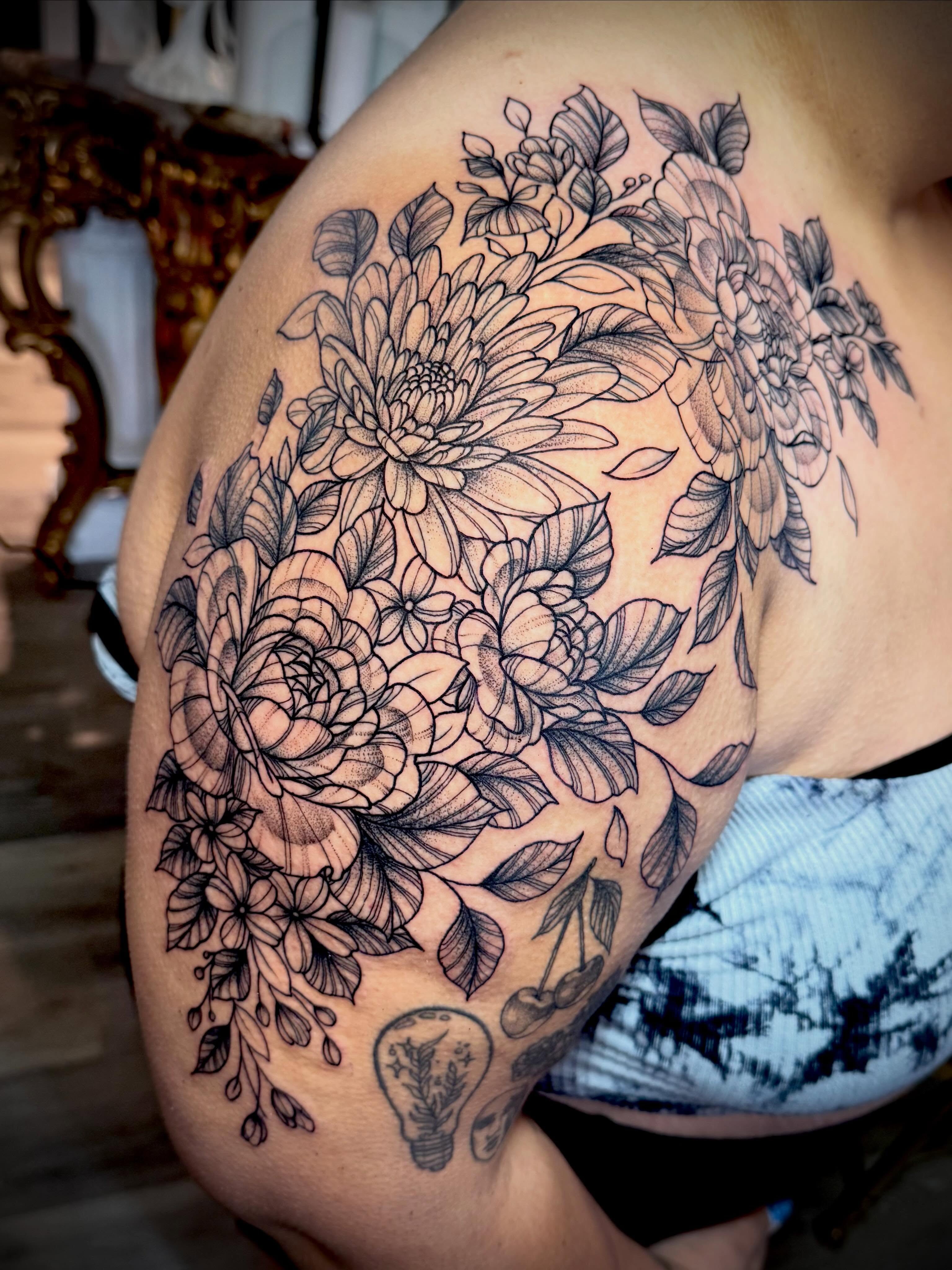 Tattoo by @uncommoncreature — black_and_grey