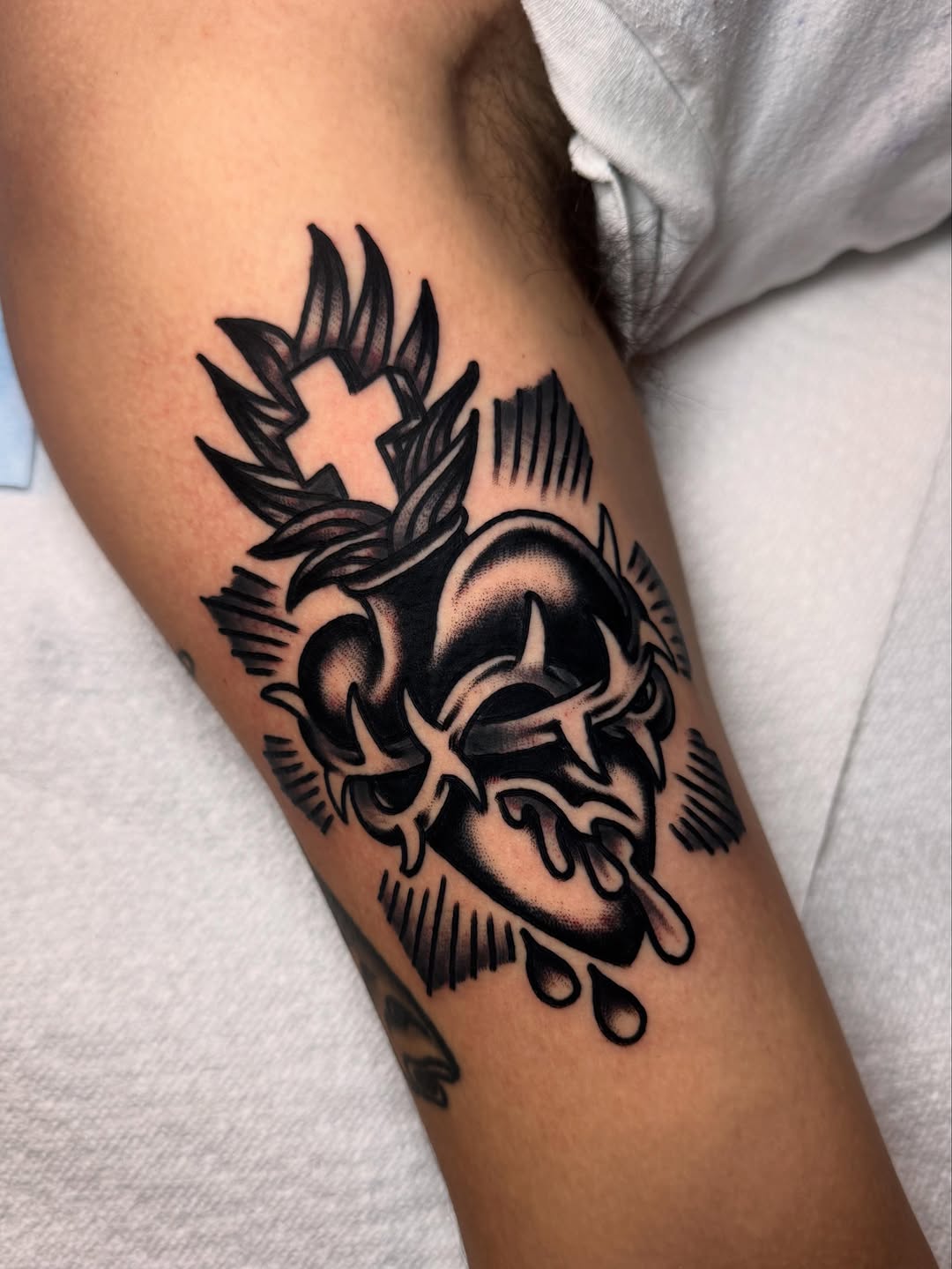 Tattoo by @floodrat — american_traditional, black_and_grey