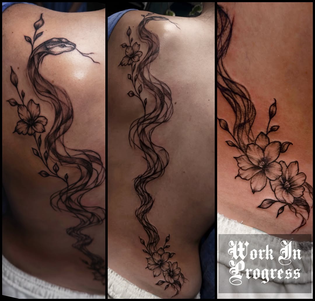 Tattoo by @saigeartwork — black_and_grey, fine_line