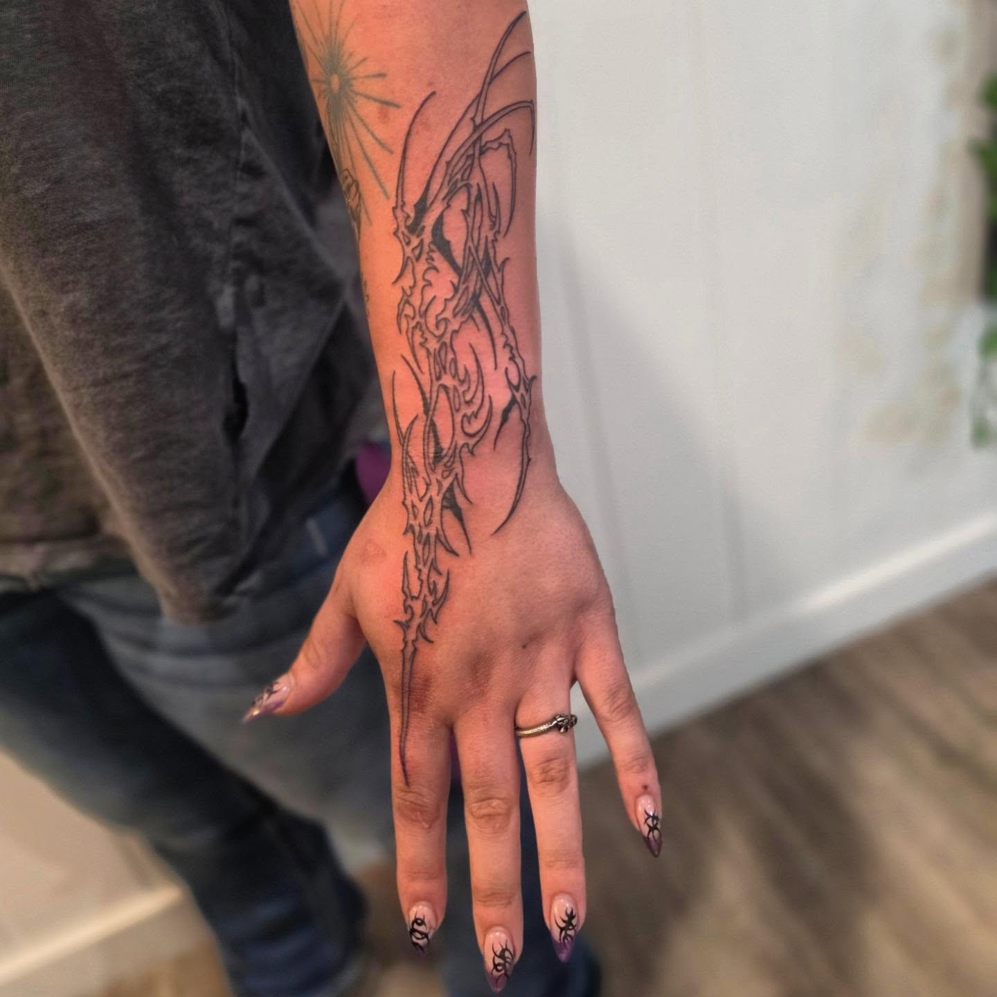 Tattoo by @ivy_inks — black_and_grey