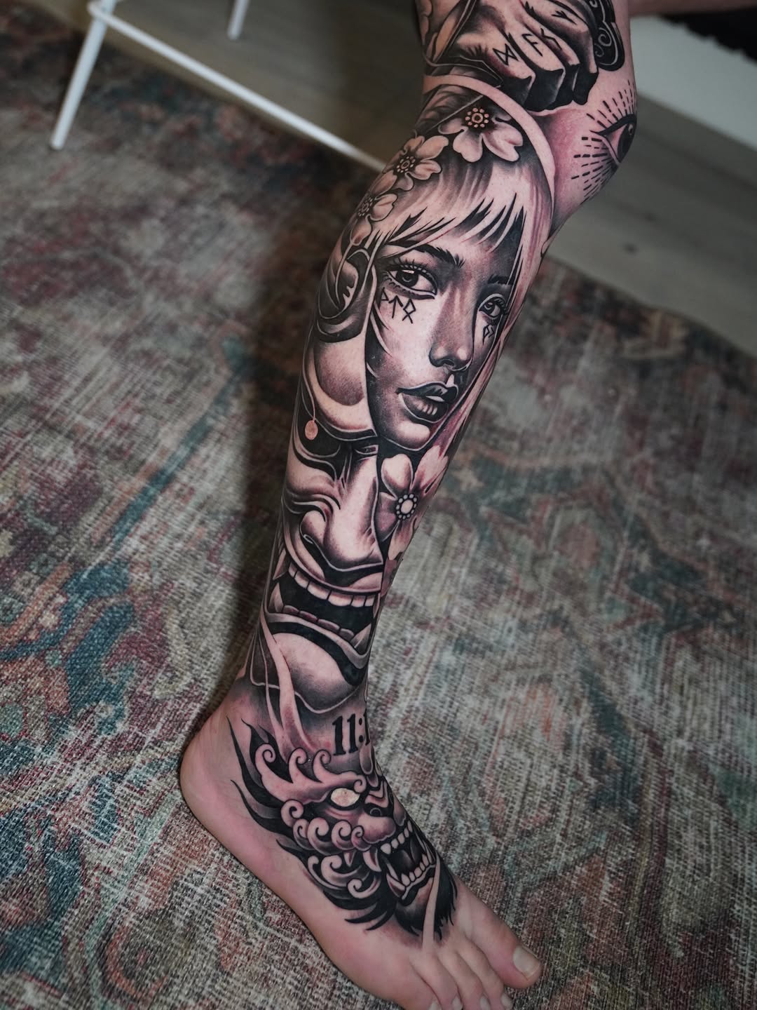 Japanese tattoo on the forearm by Artem Kunakuzin