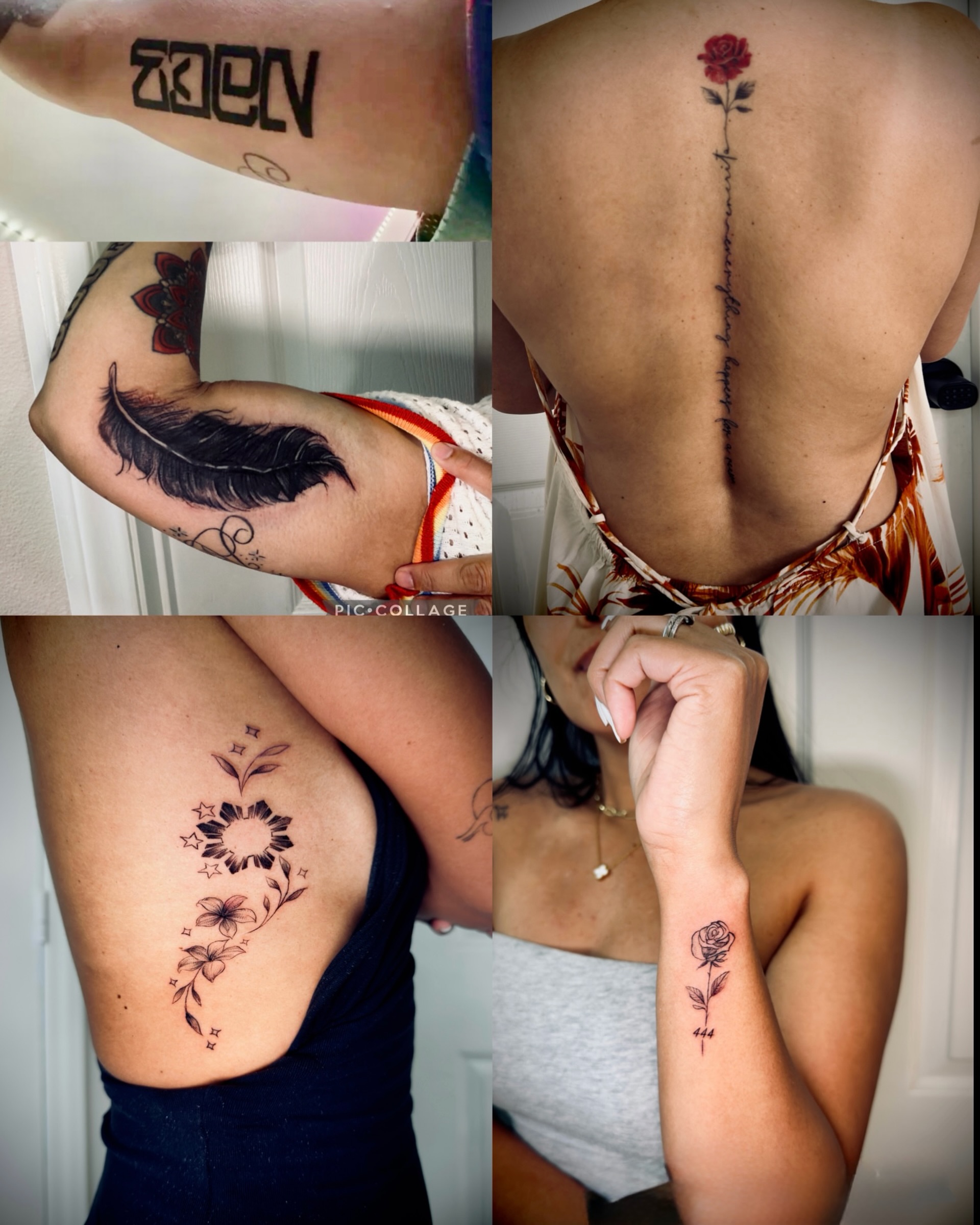 Flower black and grey tattoo on the upper arm by Caloy Obra