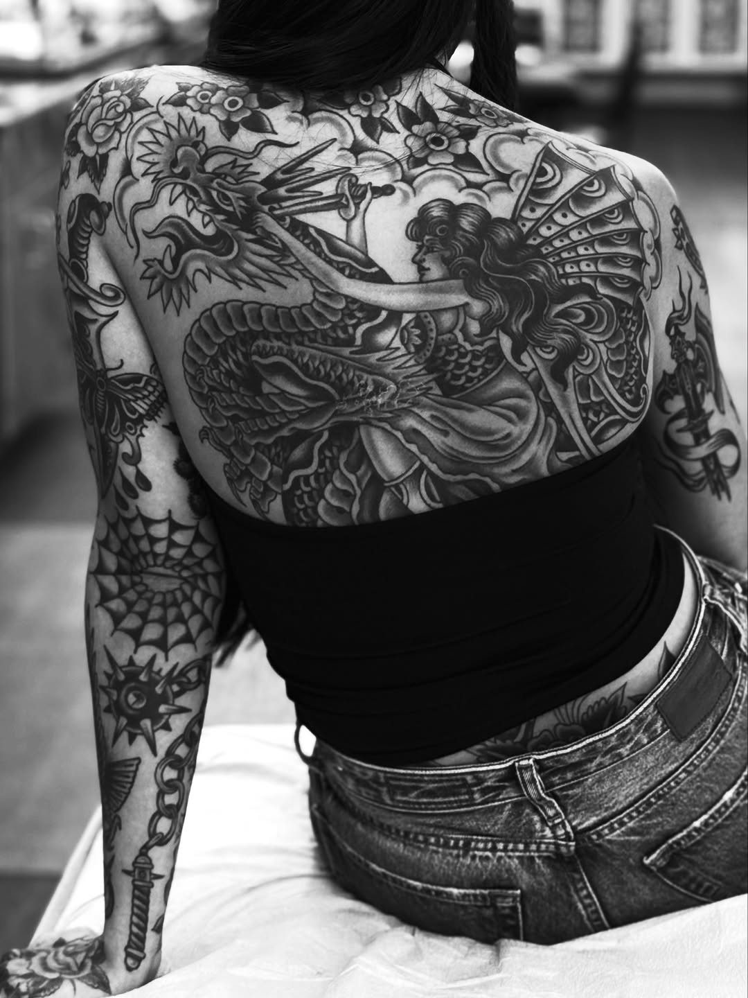 Tattoo by @benkarnofsky — japanese_irezumi, american_traditional