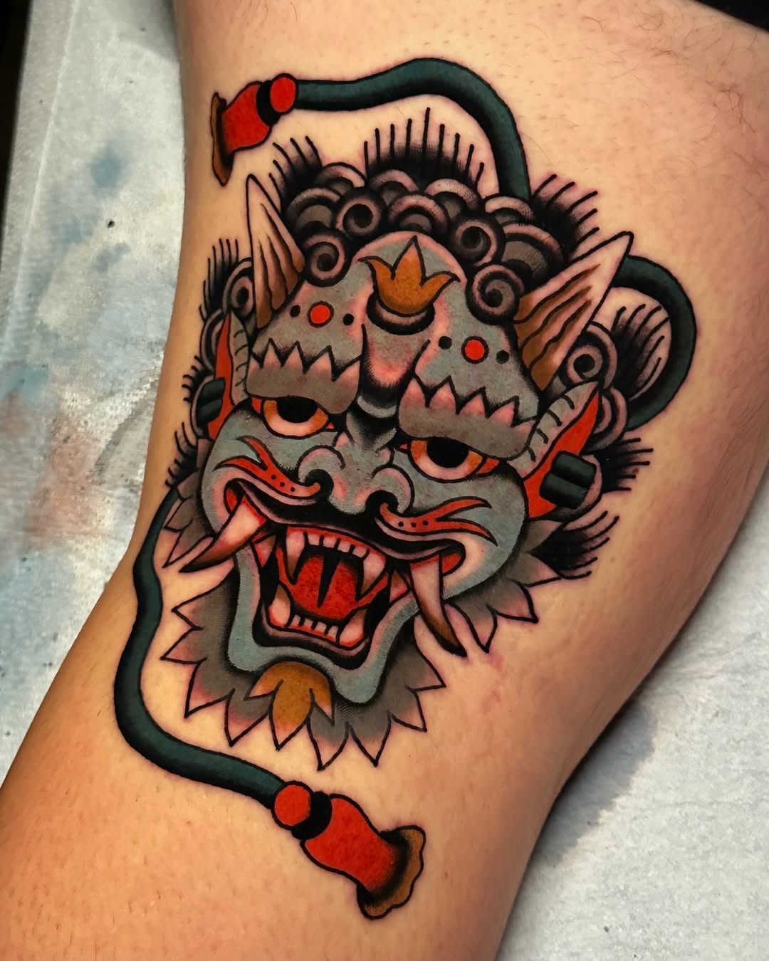 Tattoo by @t.perez_tattoos — japanese_irezumi, american_traditional