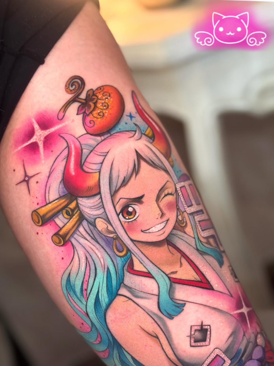 Tattoo by @maria.catwaii.tattoos — anime, watercolor