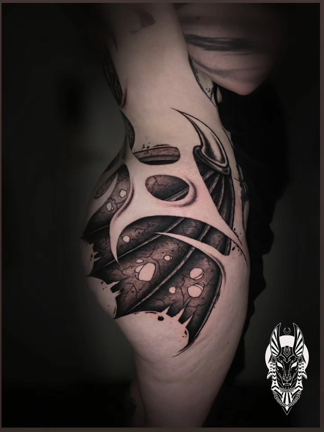 Tattoo by @brytrue_tattoo — black_and_grey, dark_realism