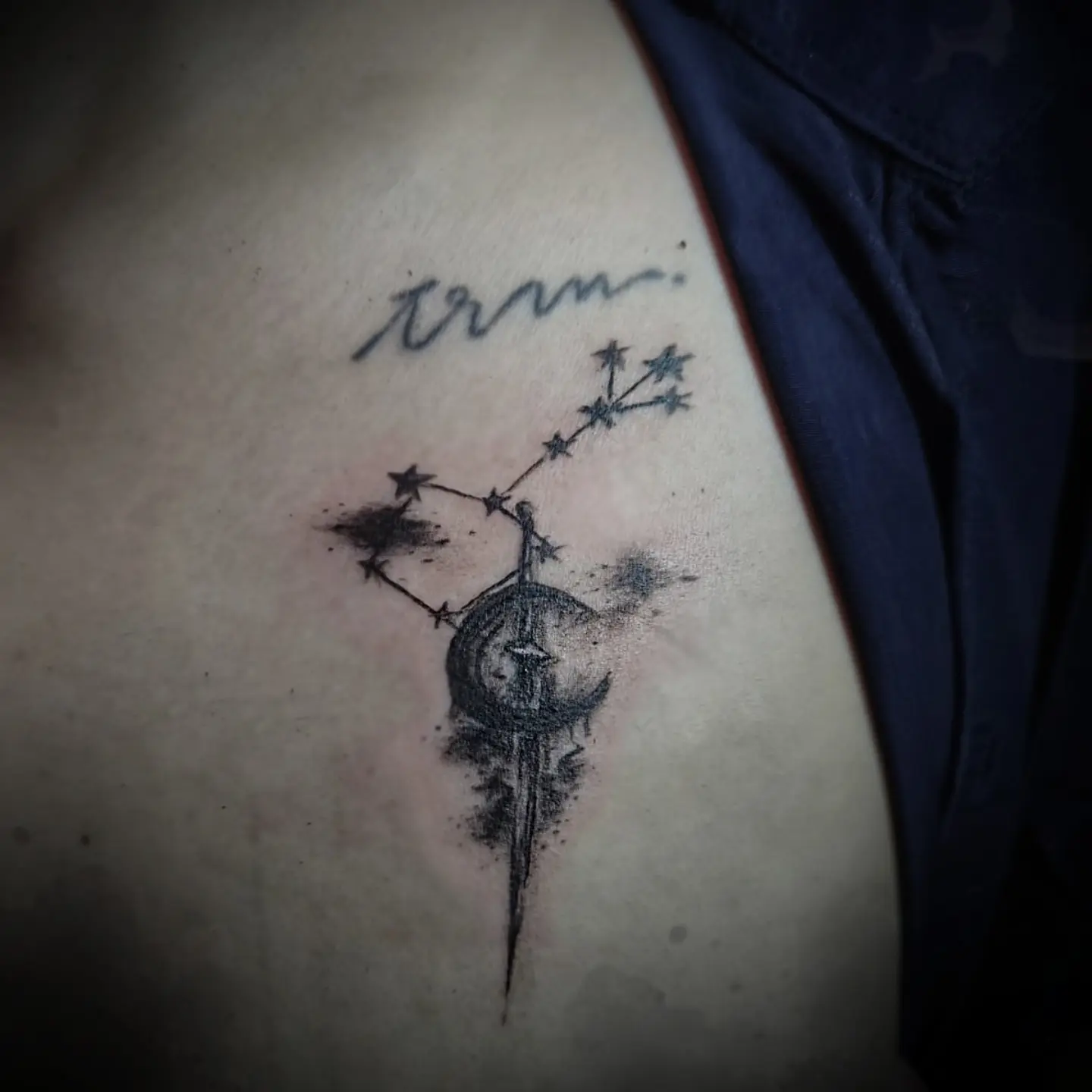Tattoo by @inkzilla_tattoos — dotwork, black_and_grey