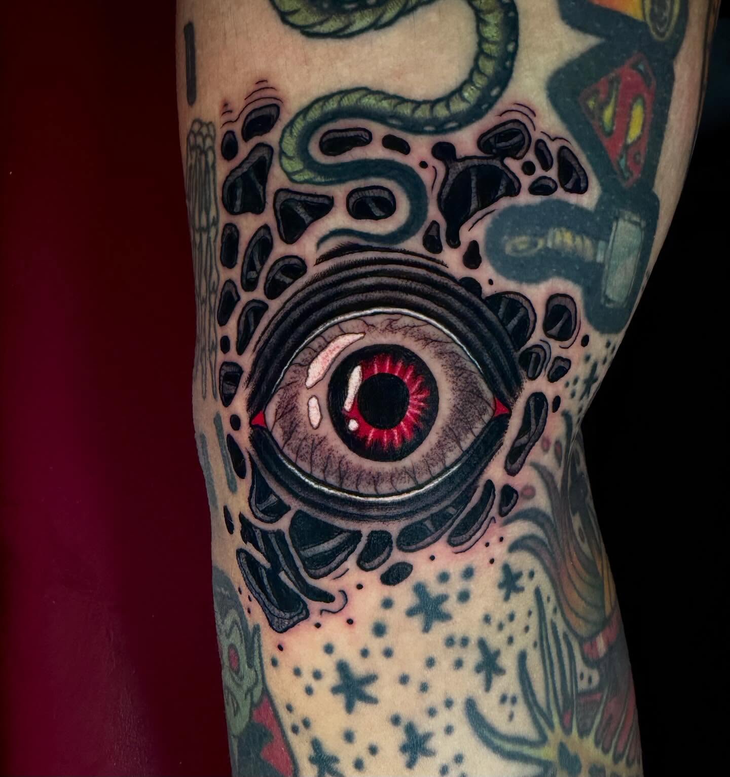 Eye realism tattoo on the forearm by Trenton Helms
