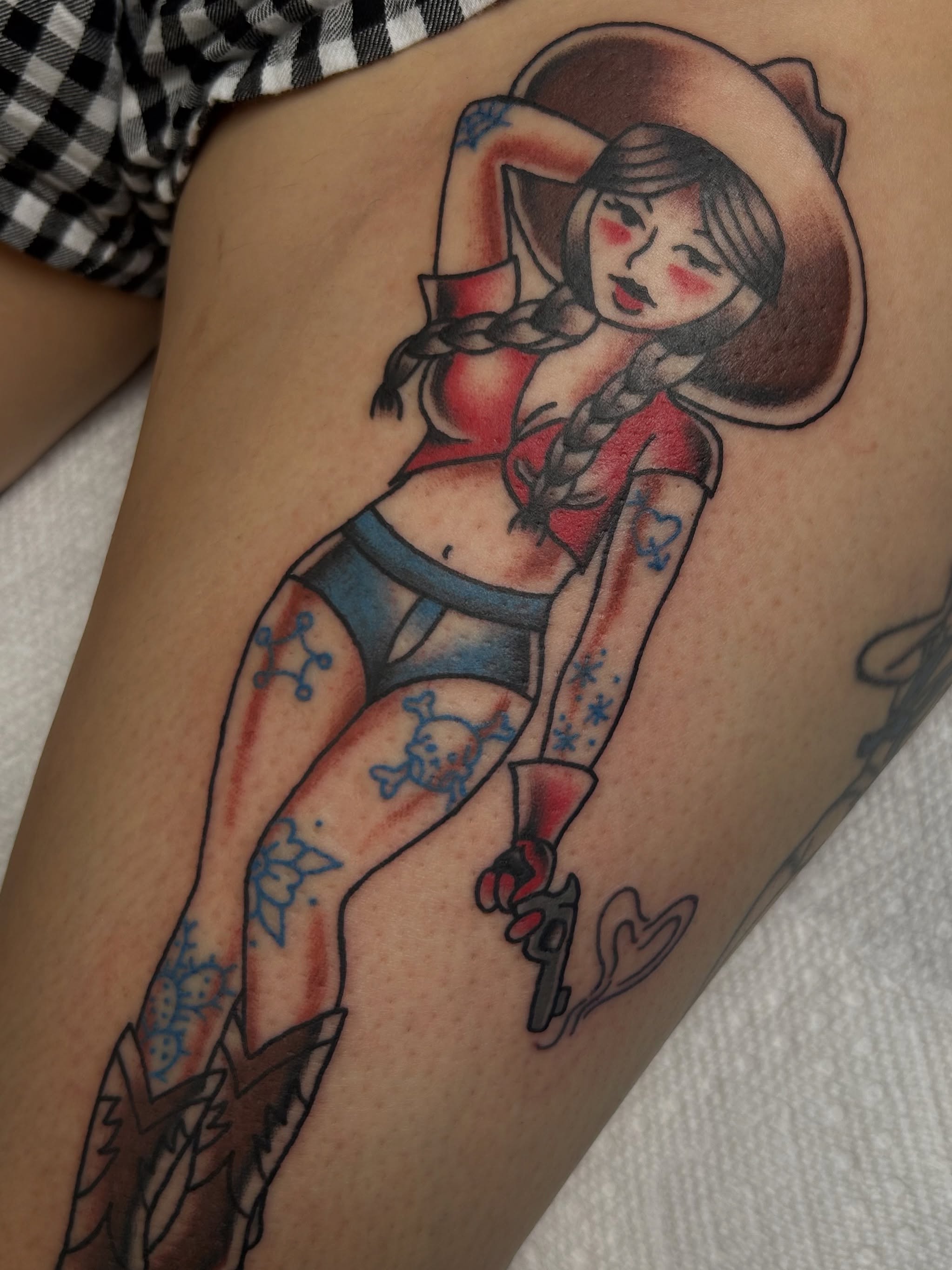 Tattoo by @umbra.capra.tatts — american_traditional, dotwork