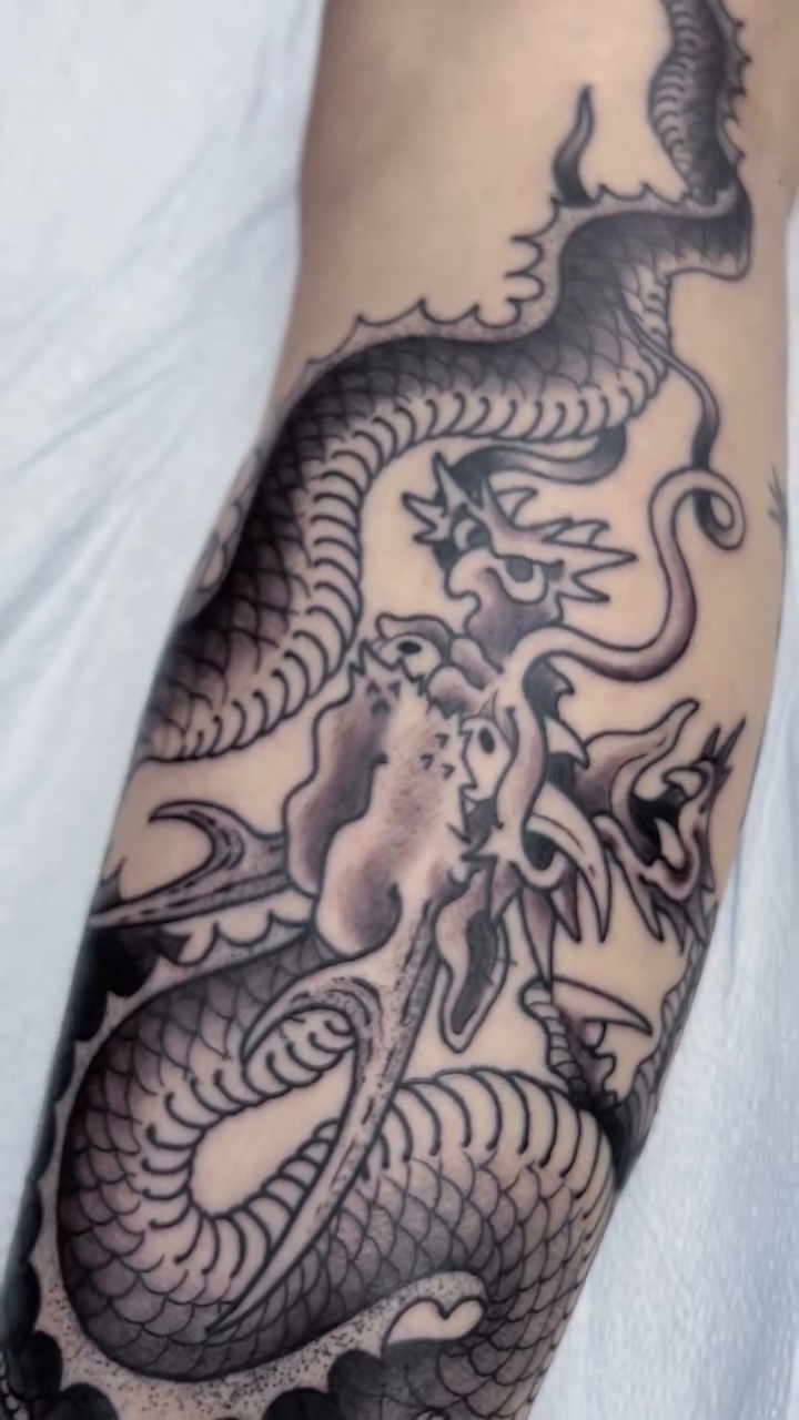 Tattoo by @franklinmint — japanese_irezumi, black_and_grey