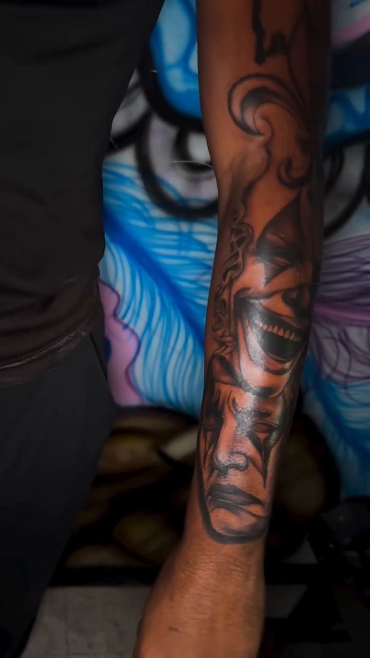 Faces and ornamental elements realism tattoo by Dope